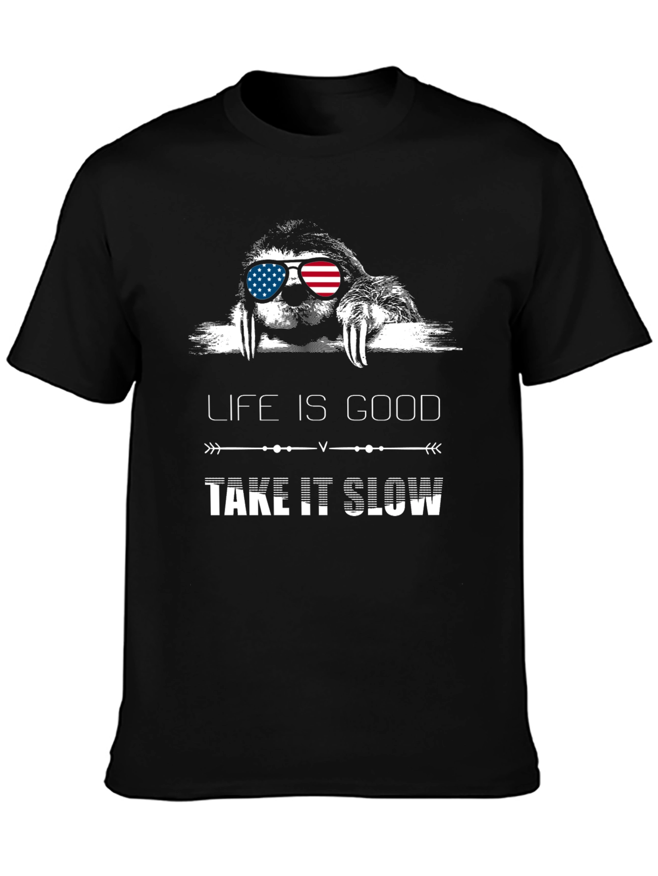 Black Life is Good Take It Slow Sloth T-Shirt view 3