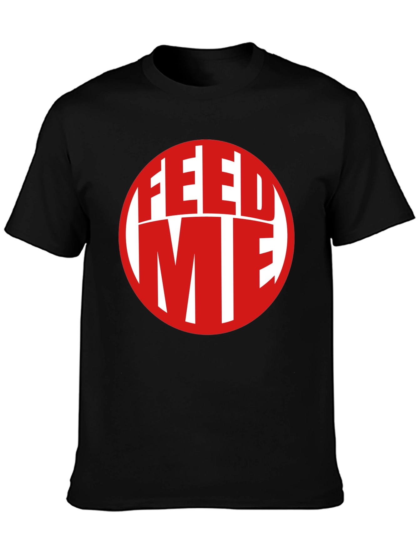 Black Feed Me Graphic Print T-Shirt view 3