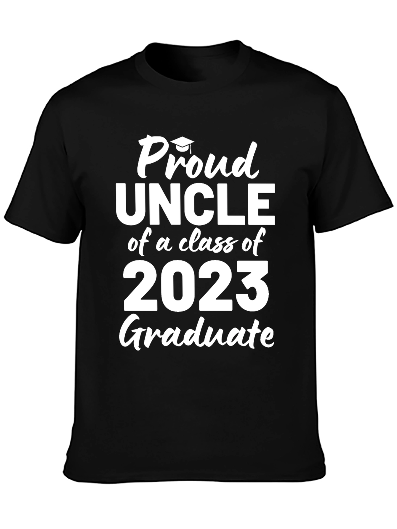 Black Proud Uncle Class of 2023 Graduate T-Shirt view 3