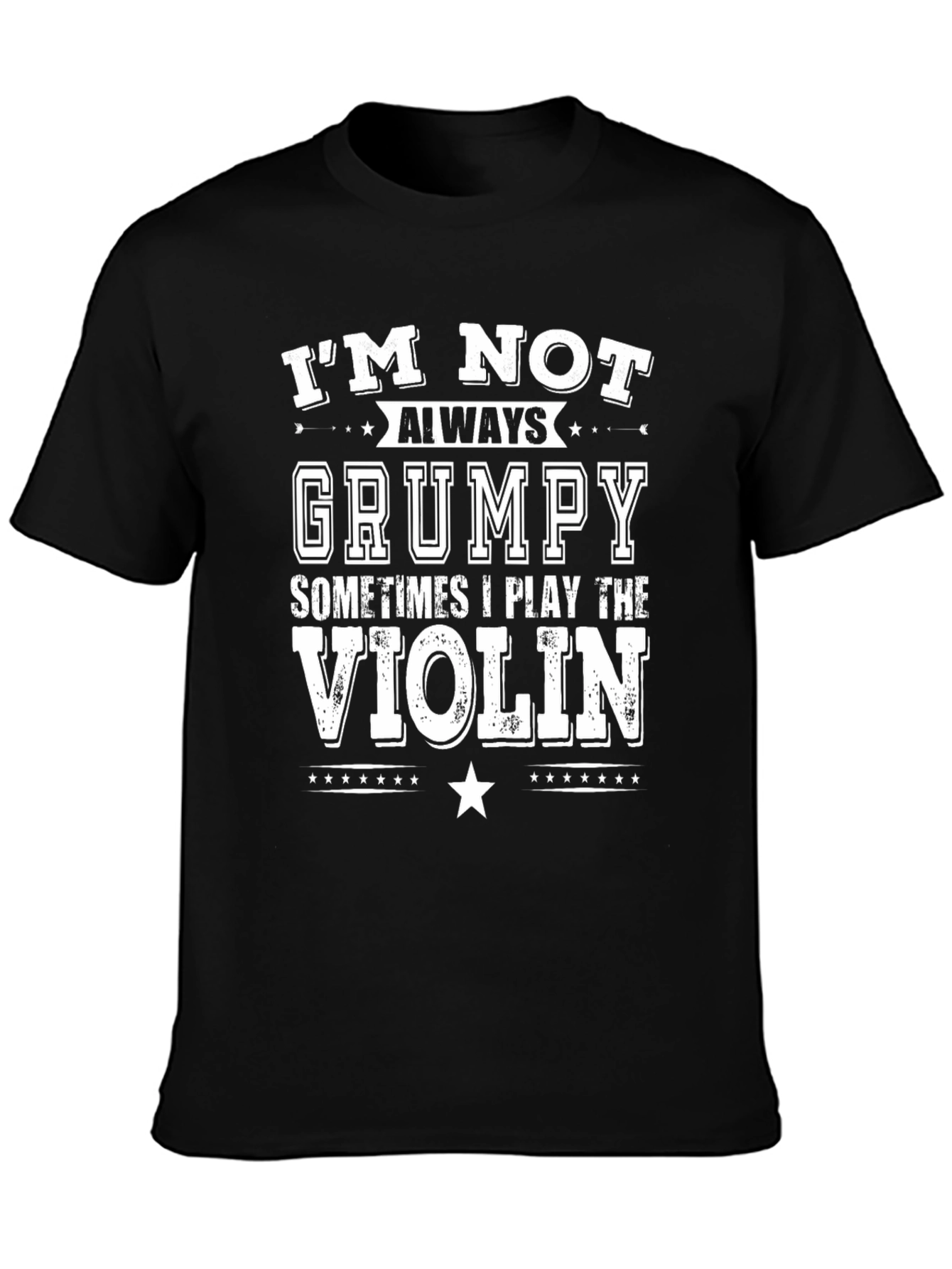 Black Grumpy Violinist T-Shirt Funny Musician Tee view 3