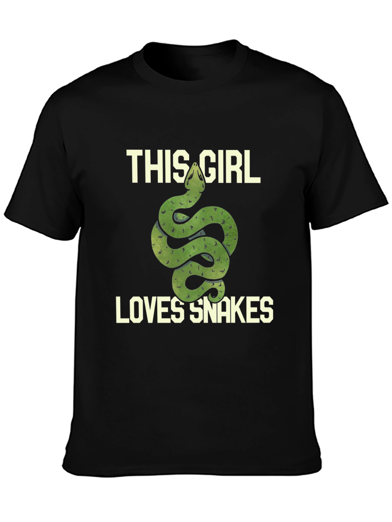 Black This Girl Loves Snakes T-Shirt view 3
