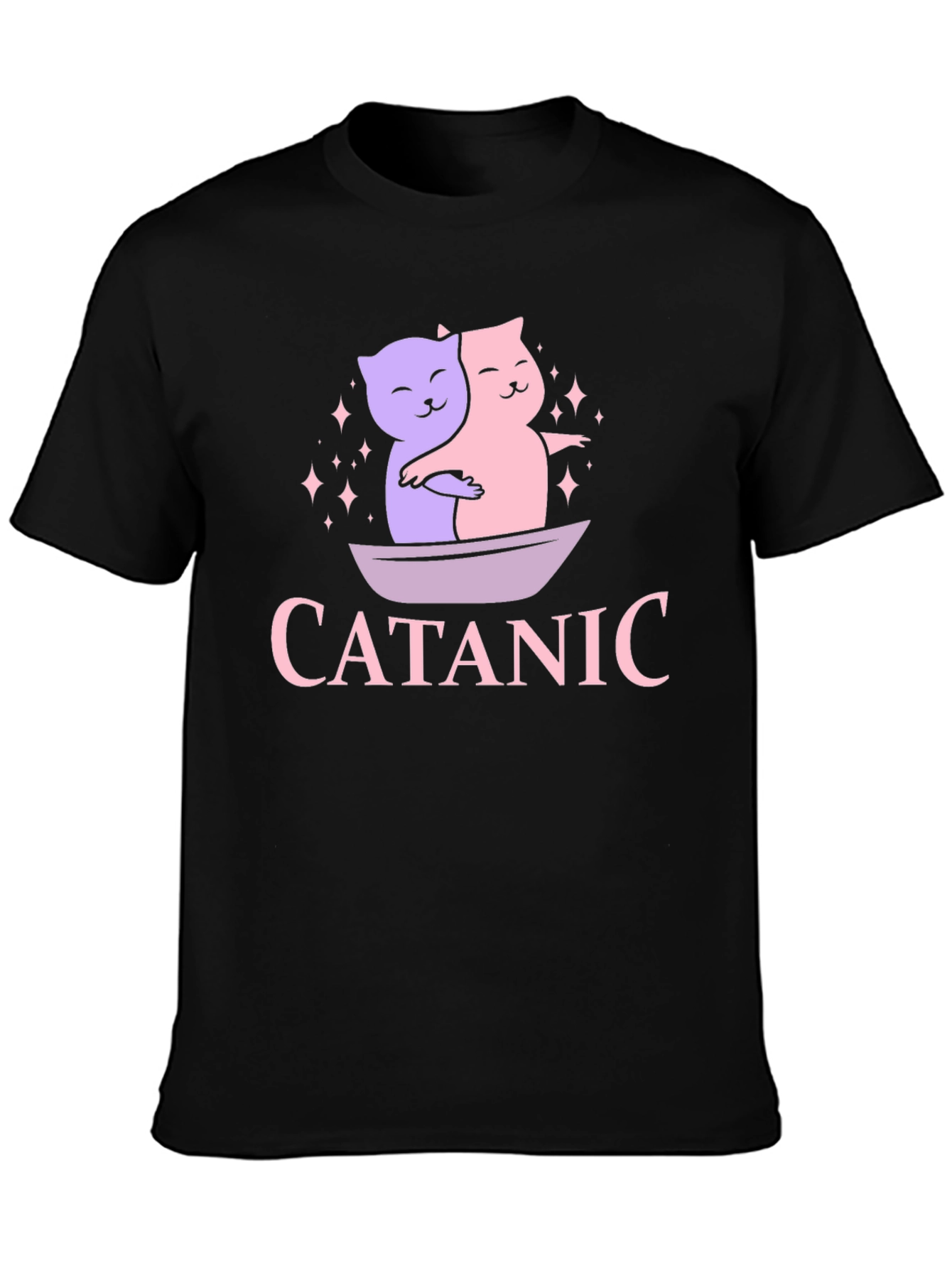 Black Cat Lovers T-Shirt: Titanic Theme view 3