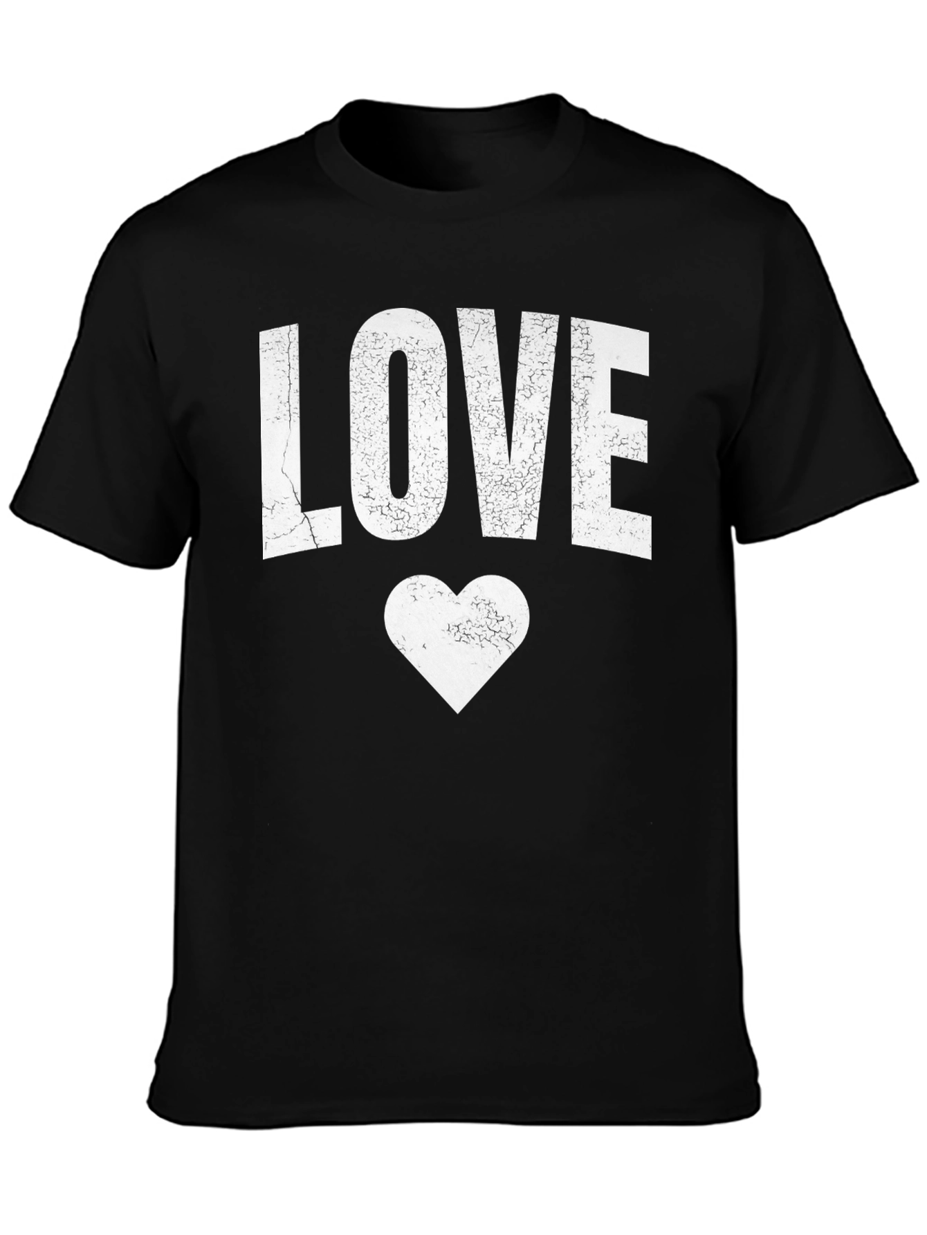 Black Love Heart Graphic Tee - Black Casual T-Shirt view 3