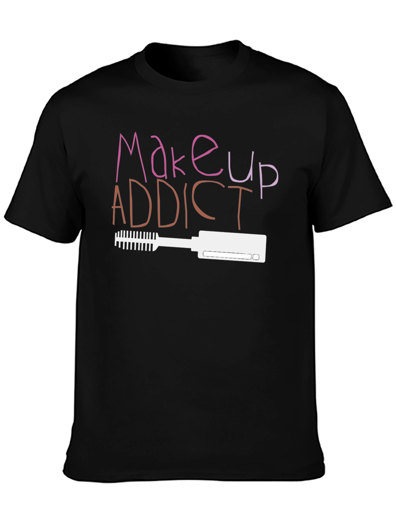 Black Makeup Addict T-Shirt - Beauty Lover Tee view 3