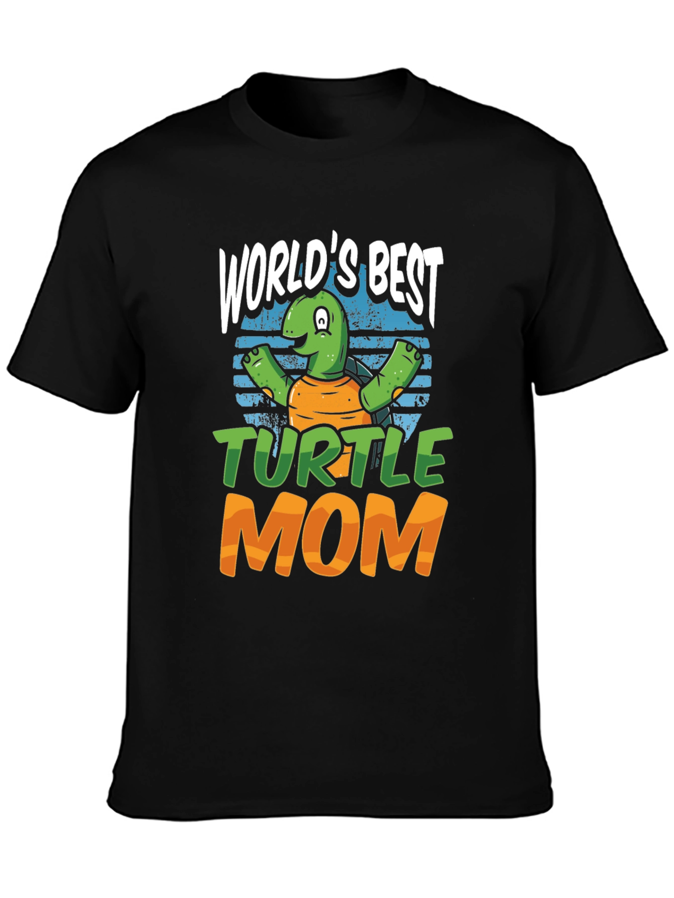 Black World's Best Turtle Mom T-Shirt view 3