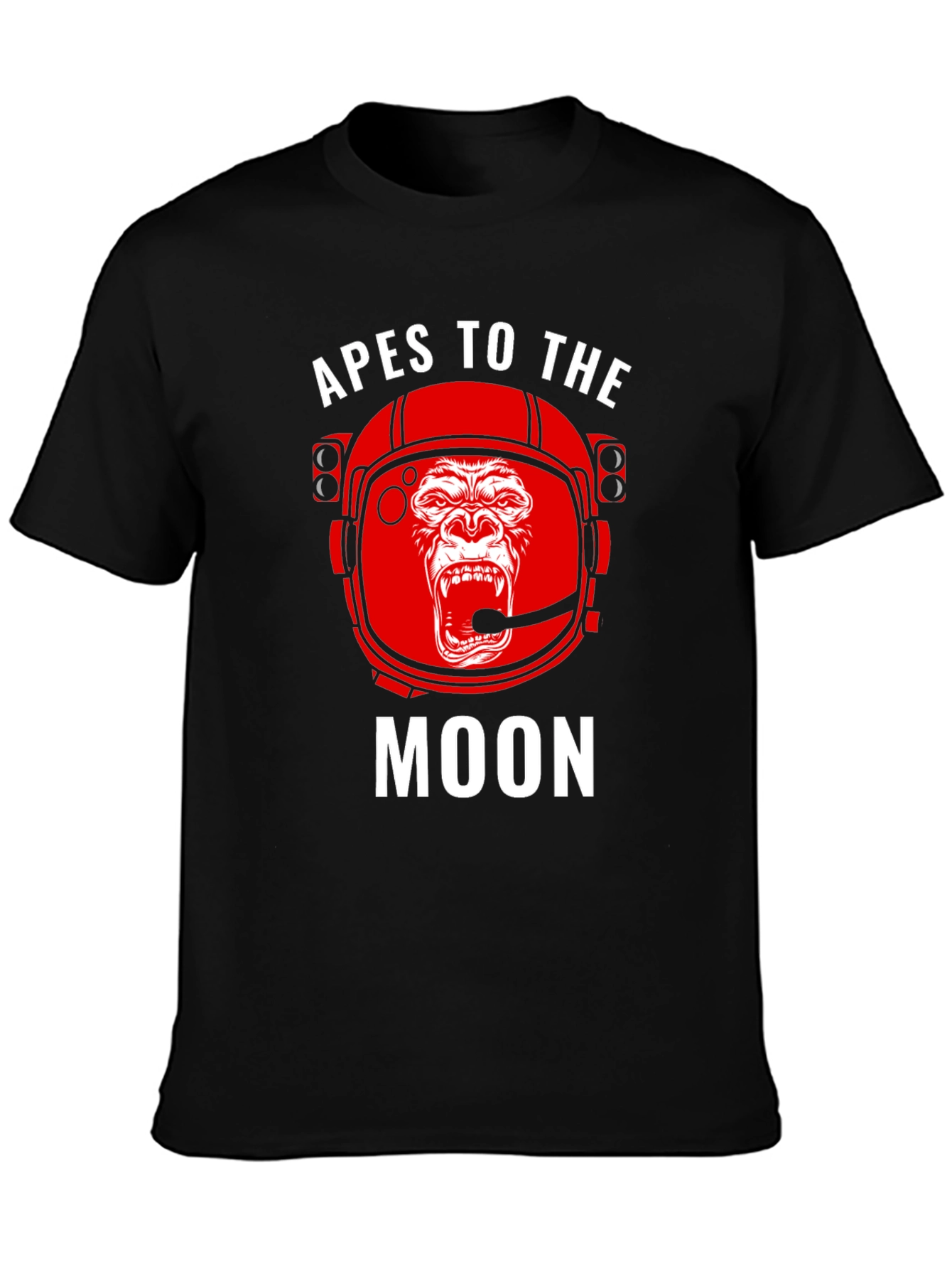 Black Apes to the Moon Graphic T-Shirt - Crypto Meme Tee view 3