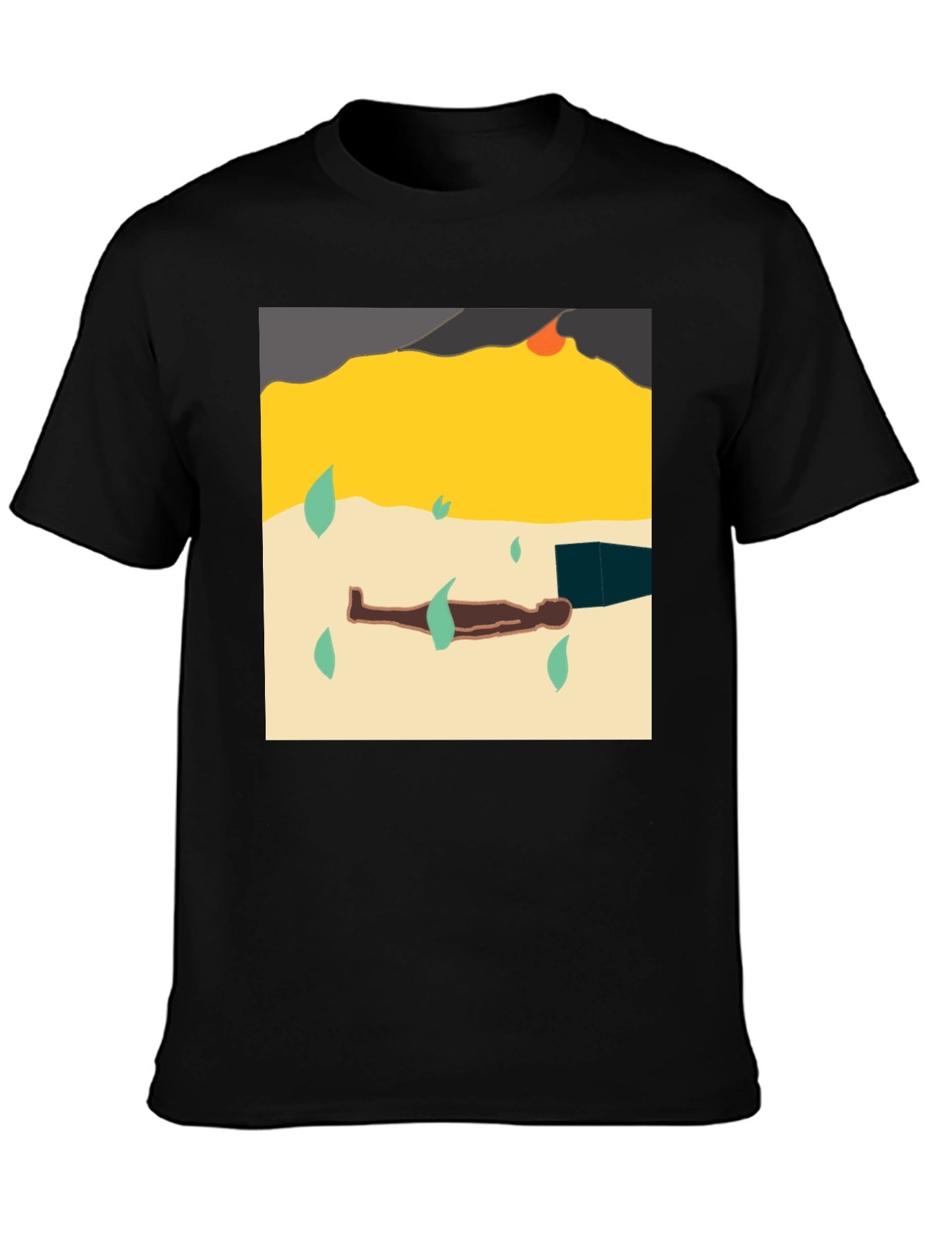 Black Abstract Design Tee - Modern Art T-Shirt view 3