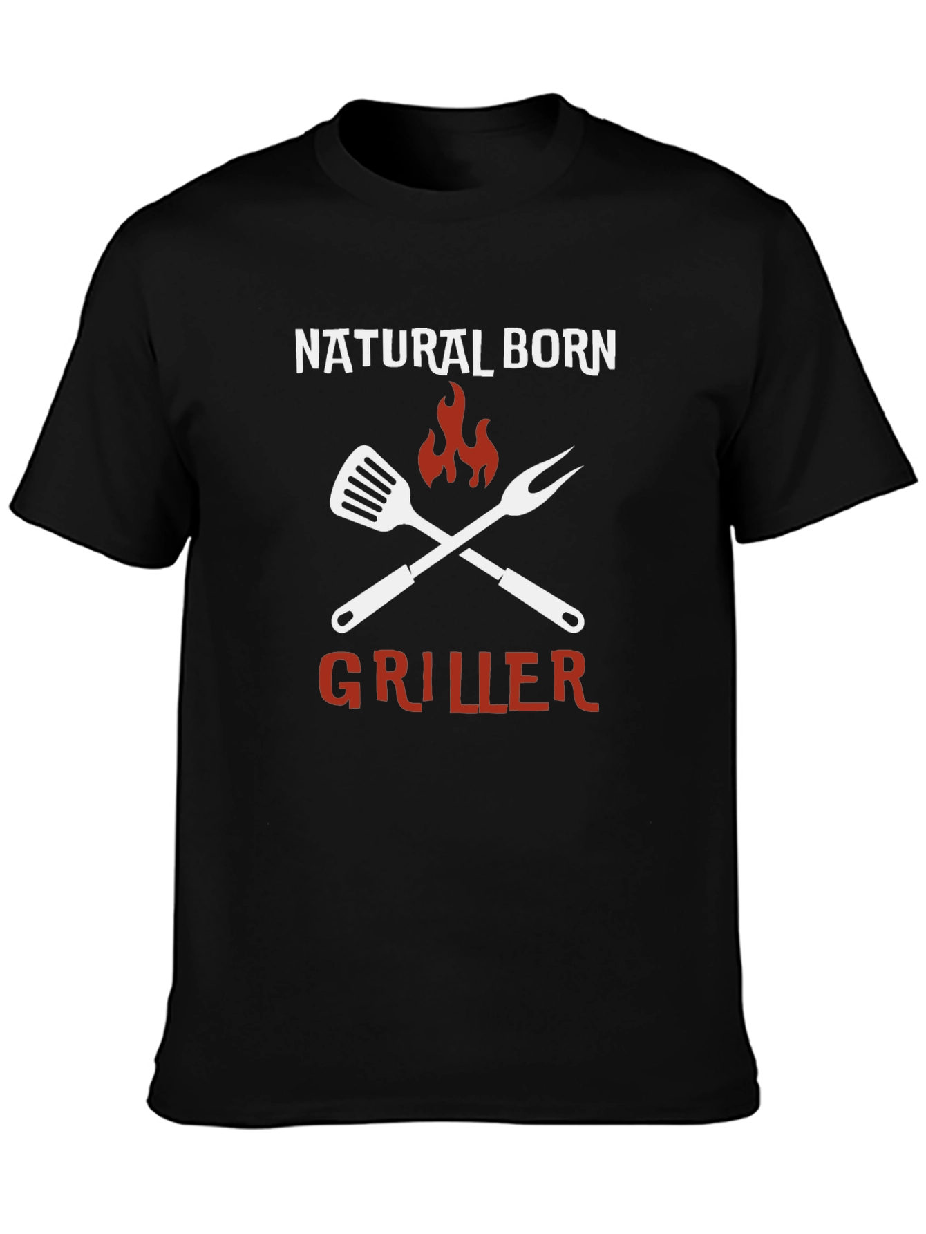 Black Natural Born Griller T-Shirt - BBQ Master Tee view 3