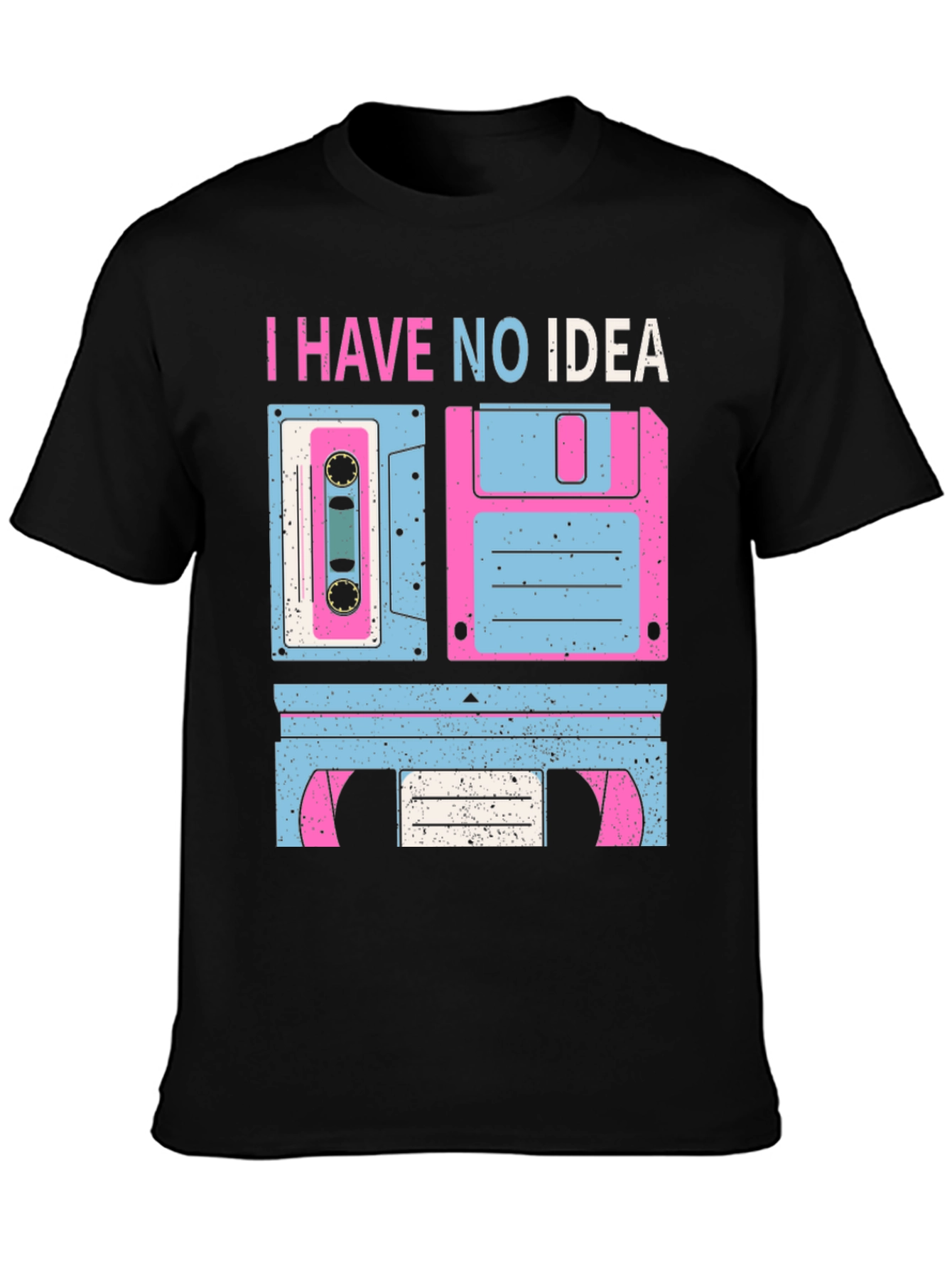 Black I Have No Idea Retro Media T-Shirt view 3
