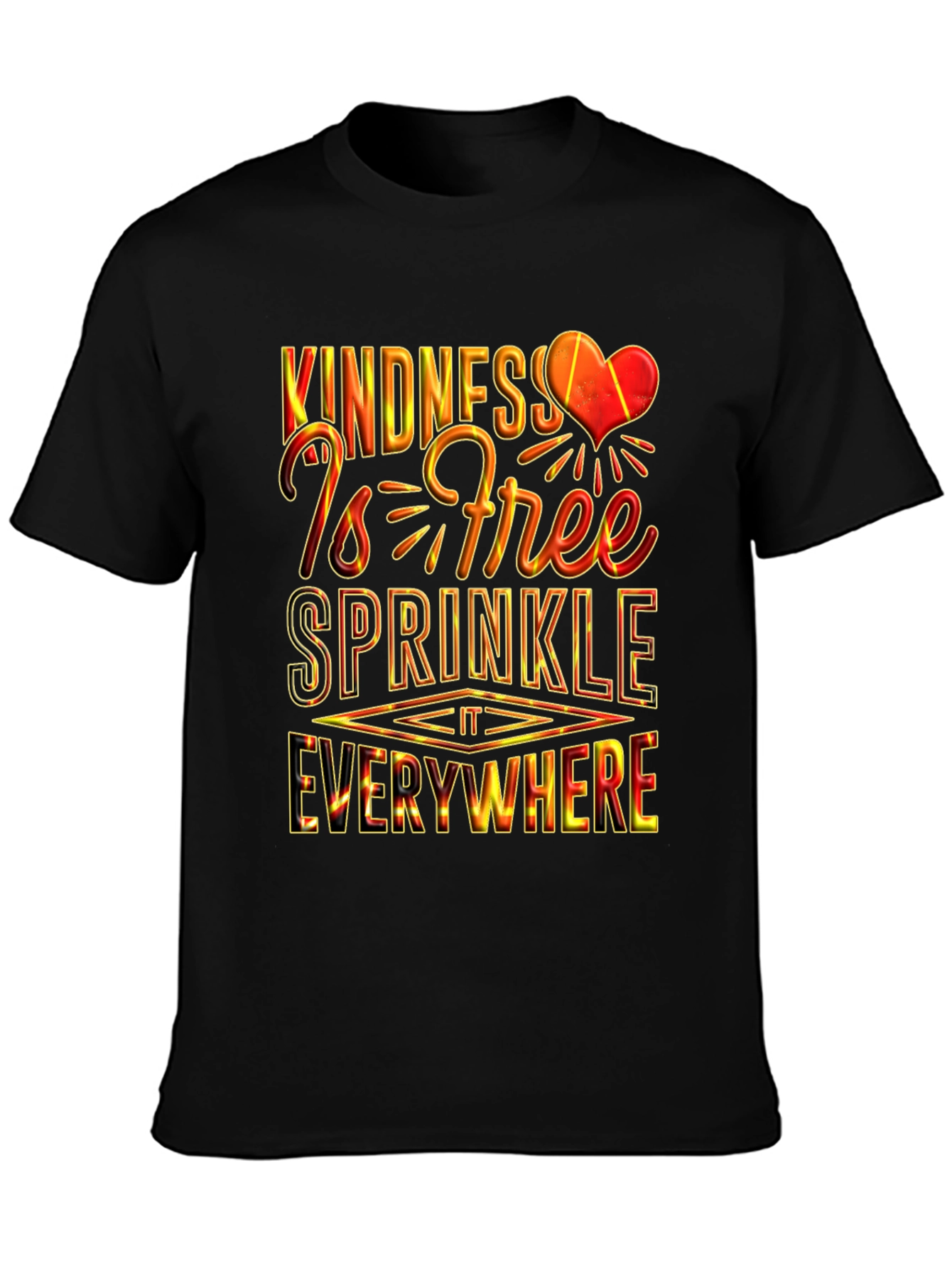 Black Kindness is Free Graphic T-Shirt view 3