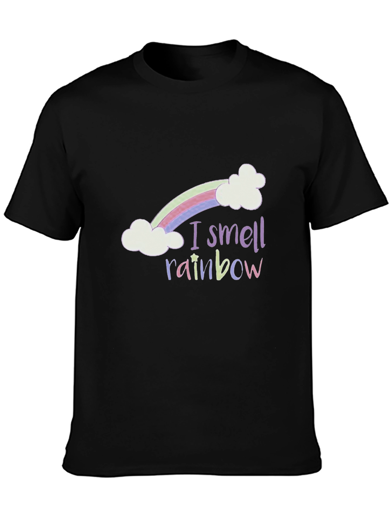 Black I Smell Rainbow T-Shirt Funny Graphic Tee view 3