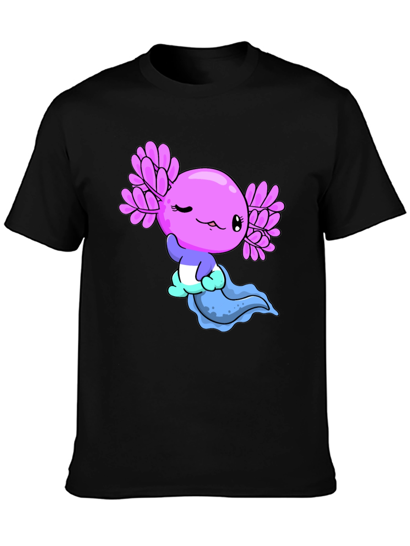 Black Axolotl Graphic Tee - Kawaii Design view 3