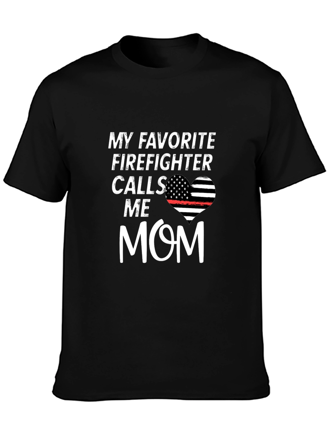 Black Firefighter Mom T-Shirt - Show Your Pride! view 3