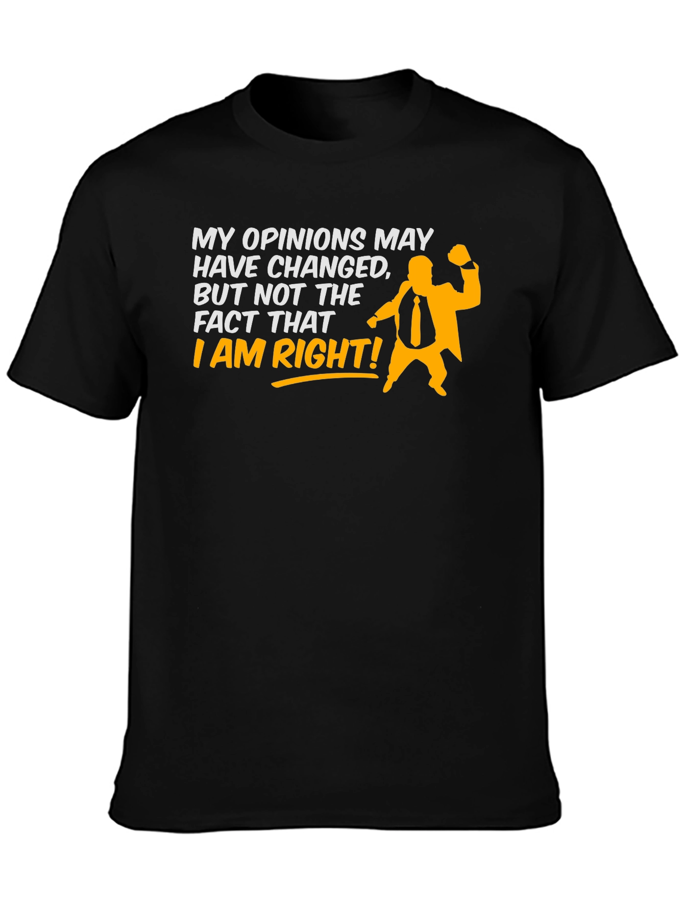 Black My Opinions Funny Humor T-Shirt view 3