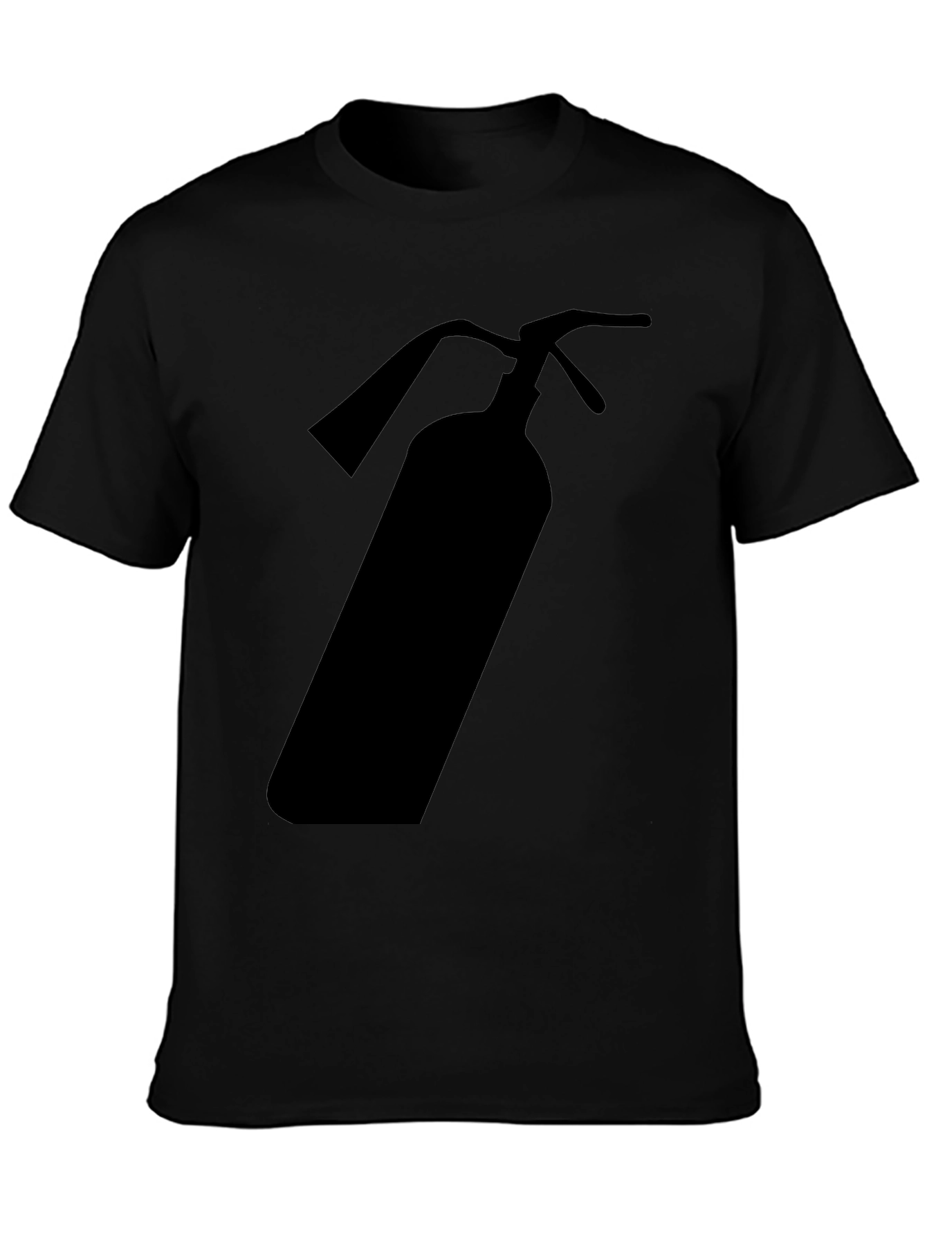 Black Fire Extinguisher Graphic Tee - Black Cotton T-Shirt view 3