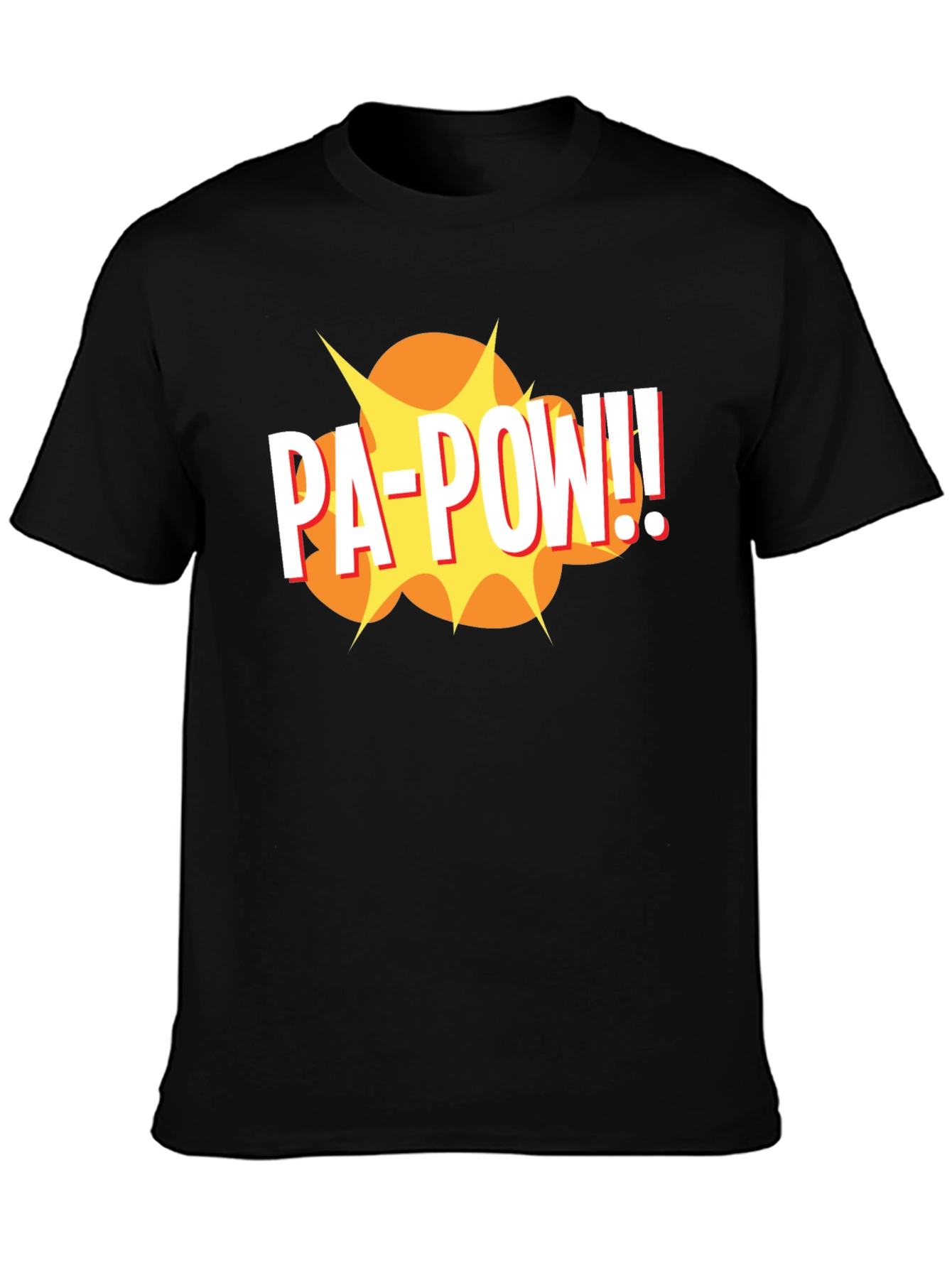 Black PA-POW!! Graphic T-Shirt - Black Comic Book Style Tee view 3