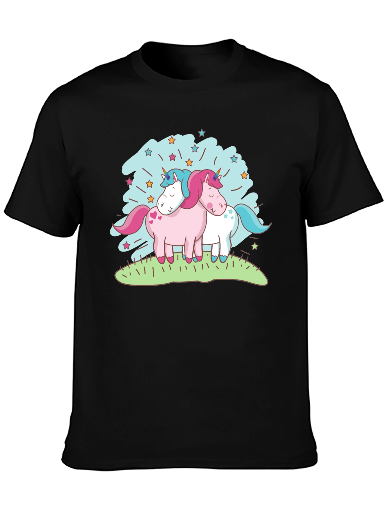 Black Unicorn T-Shirt - Cute Cartoon Graphic Tee view 3