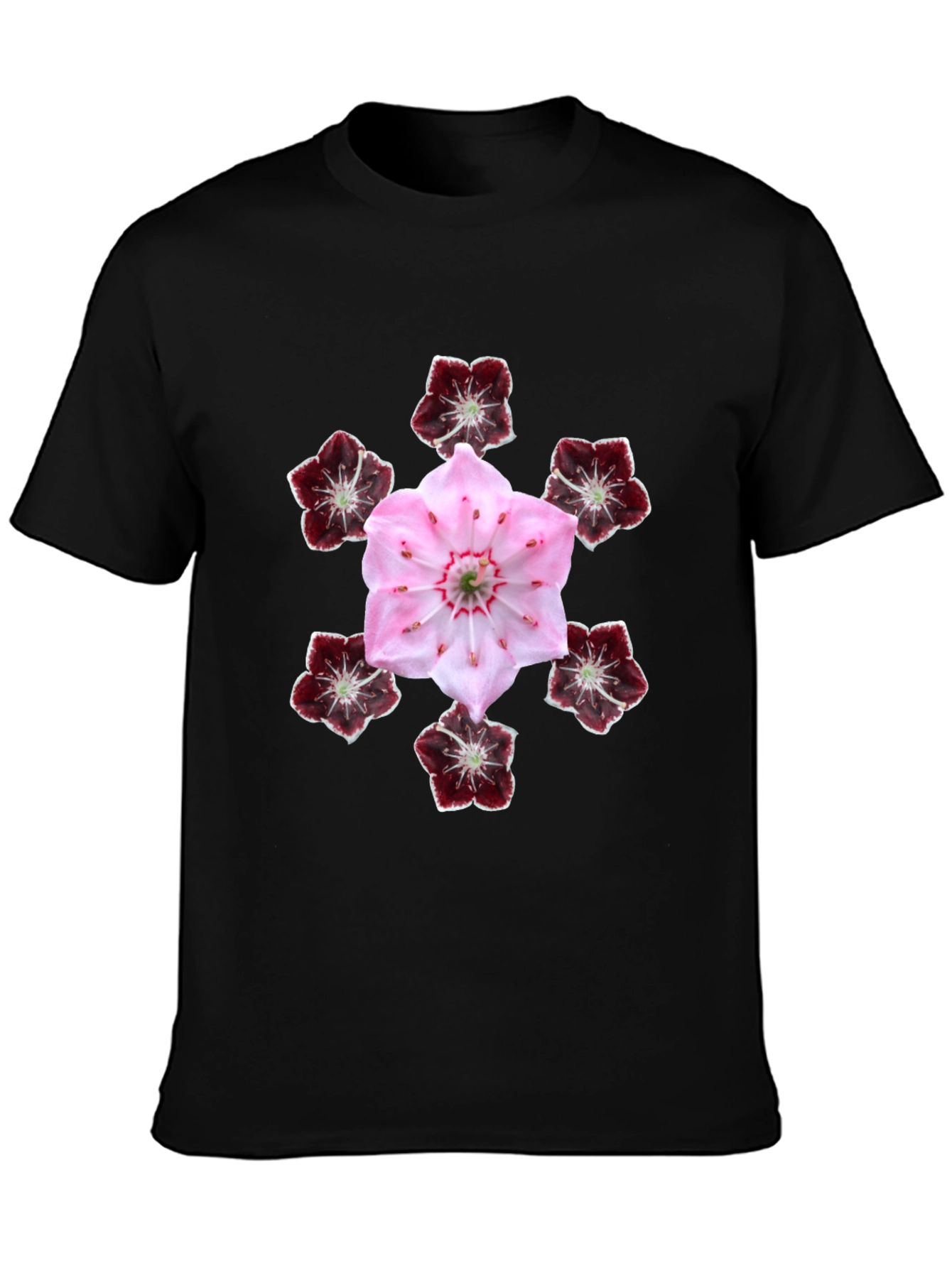 Black Floral Mandala Graphic T-Shirt view 3
