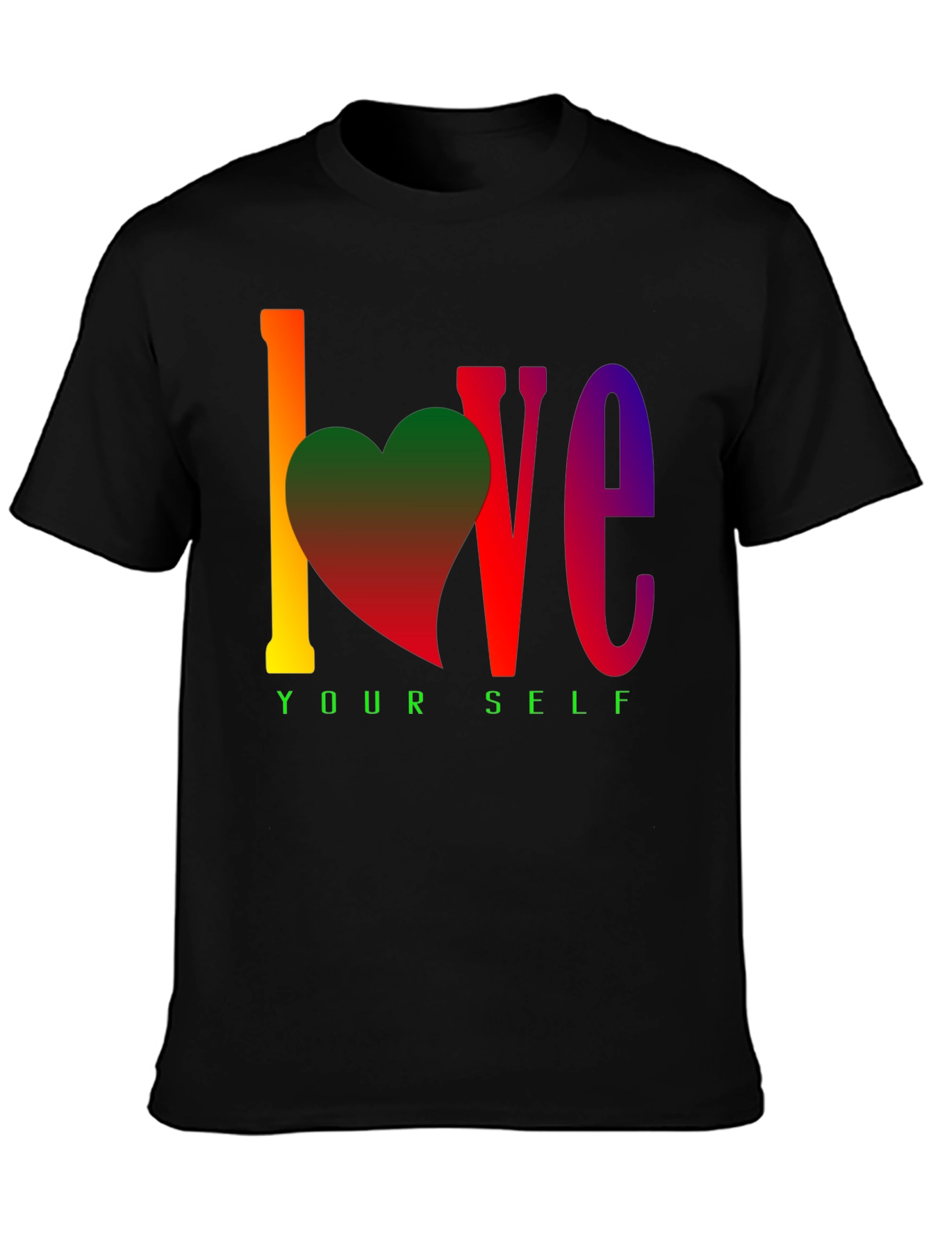 Black Love Yourself Rainbow Graphic Tee view 3