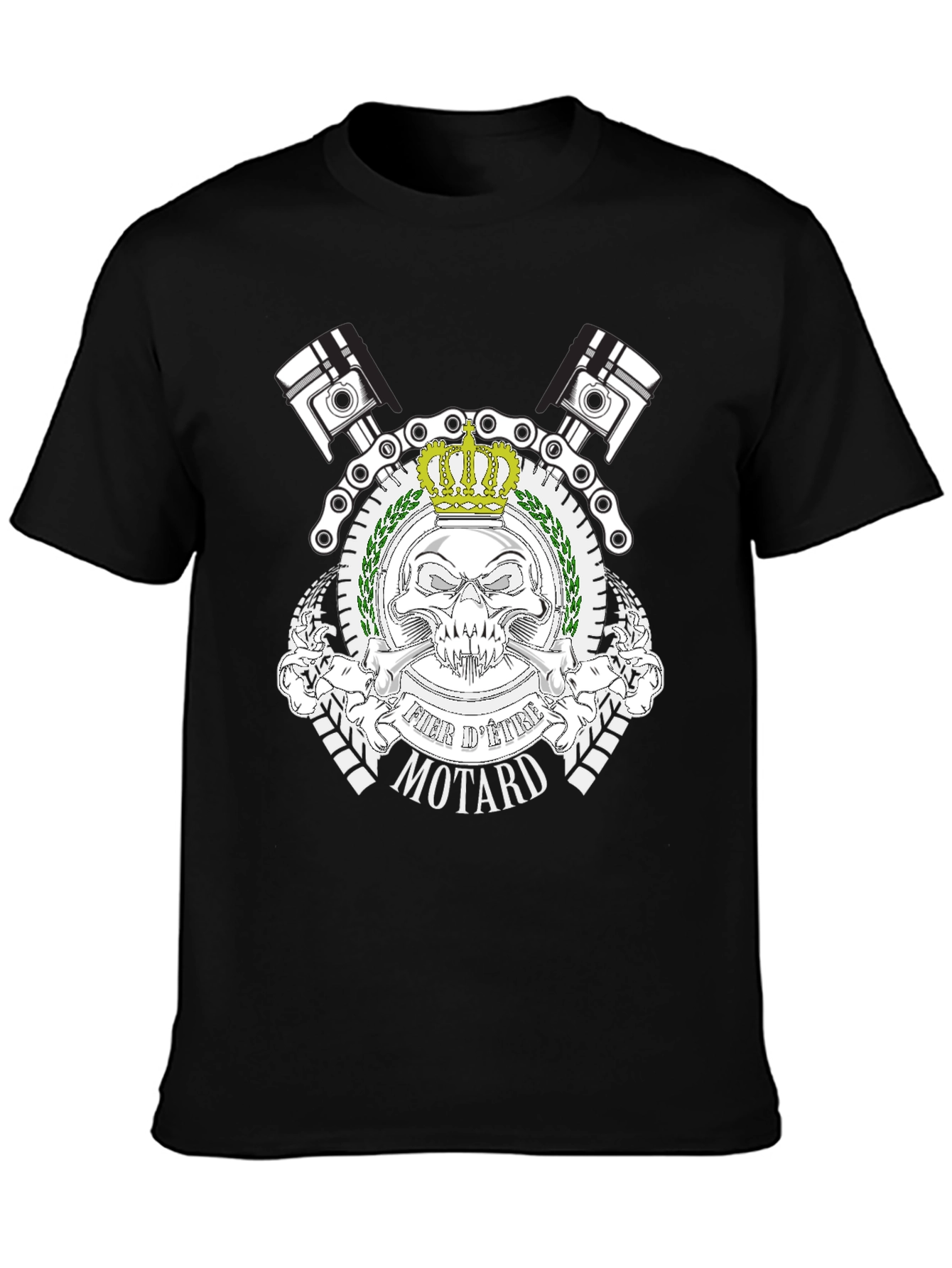 Black Fier d'Etre Motard Black T-Shirt view 3
