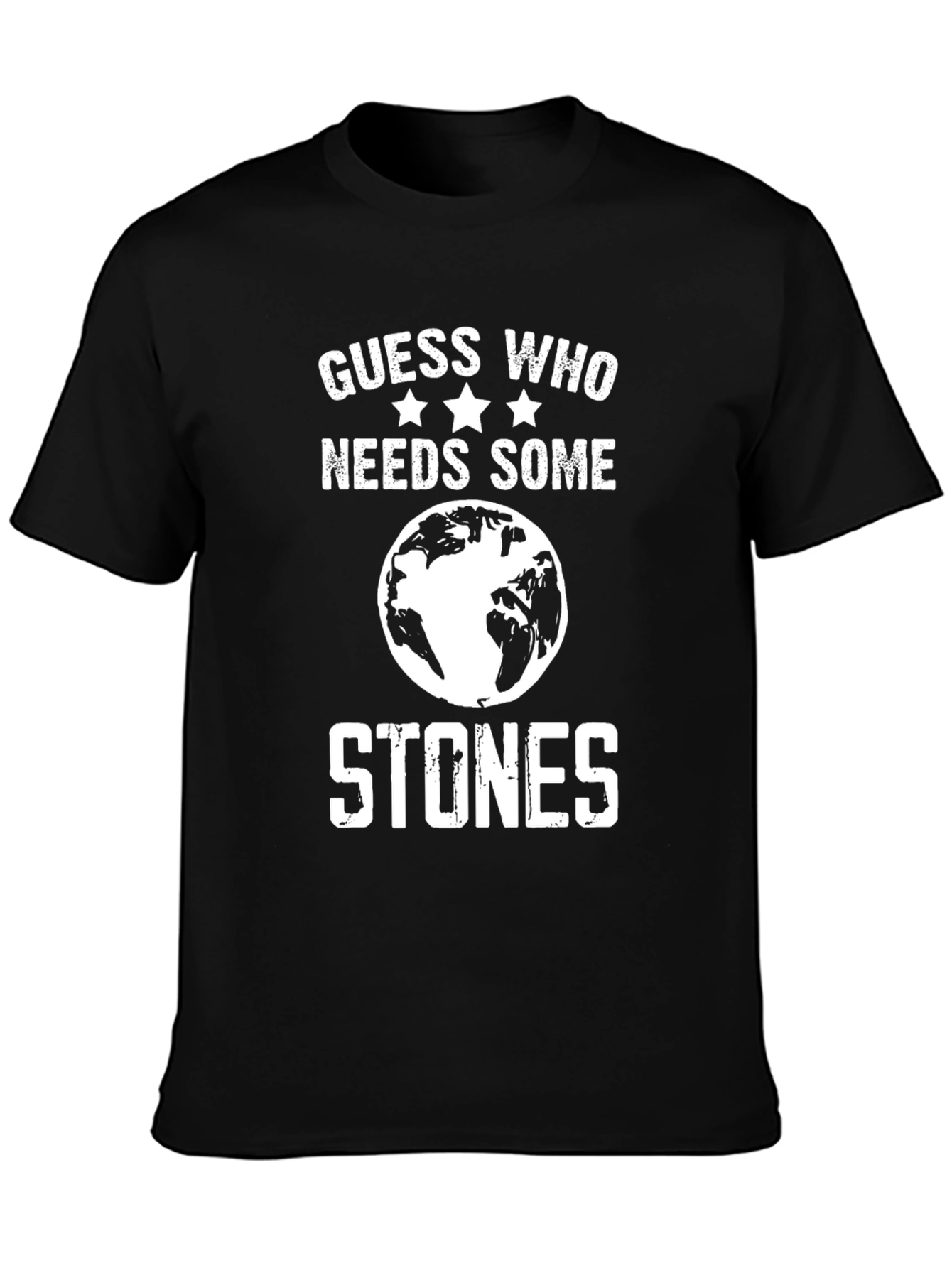 Black Guess Who Needs Some Stones Graphic T-Shirt - Black view 3