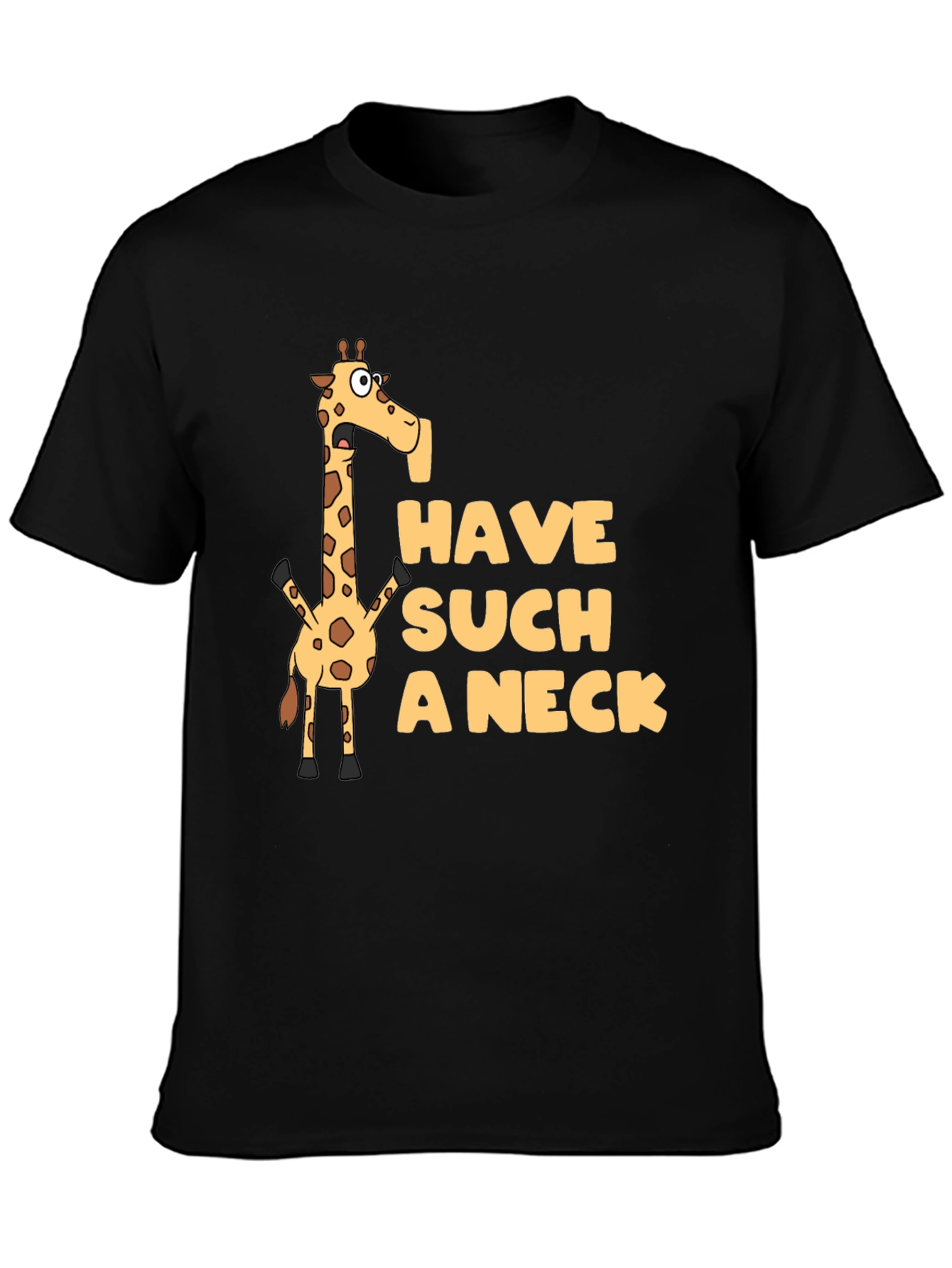 Black Funny Giraffe 'Have Such a Neck' Graphic Tee view 3