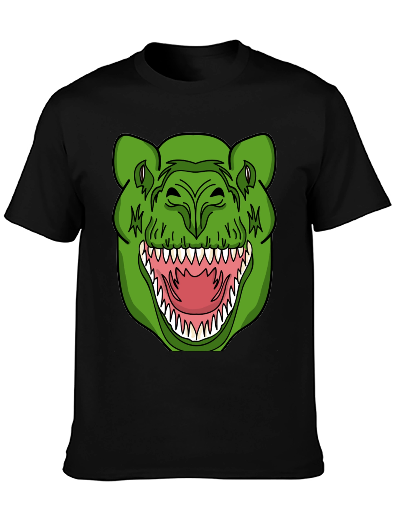 Black Dinosaur Graphic T-Shirt - Black Crew Neck Tee view 3