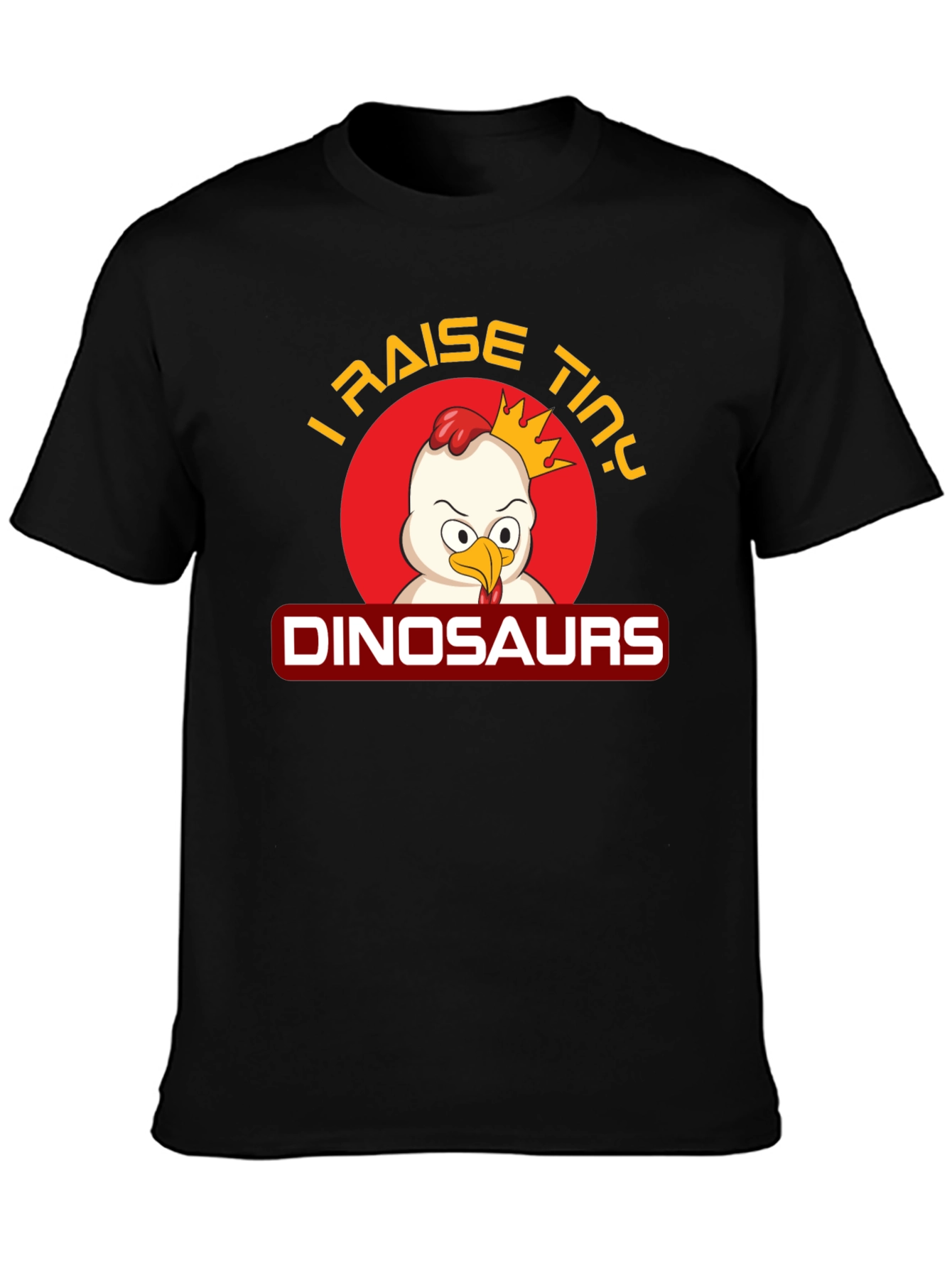 Black I Raise Tiny Dinosaurs Black T-Shirt view 3