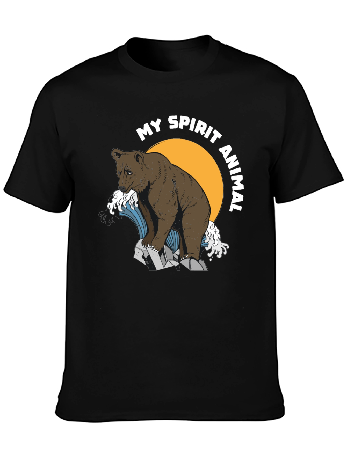 Black Bear Spirit Animal Graphic T-Shirt view 3