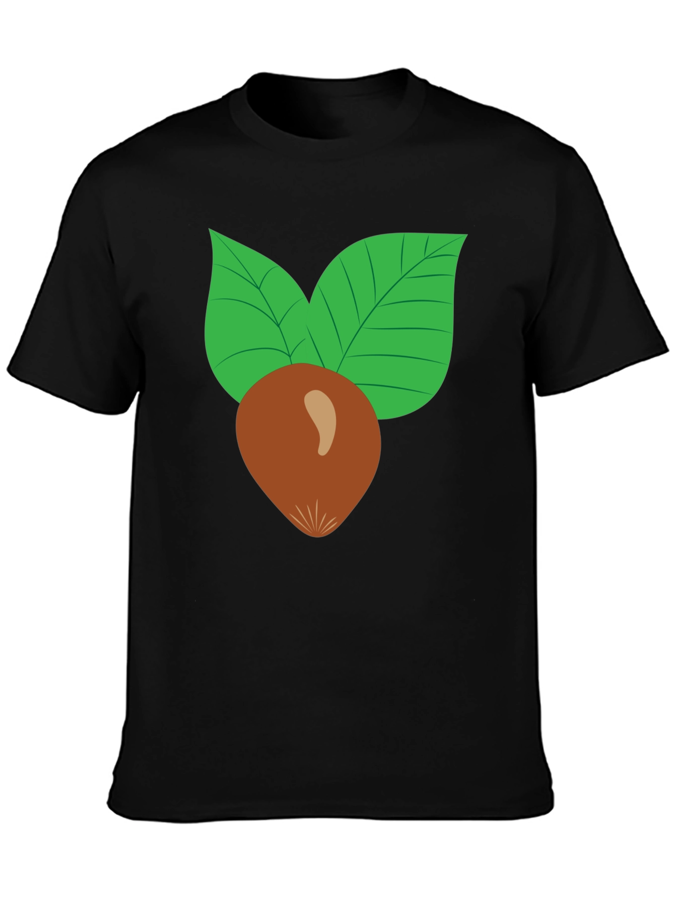 Black Nut & Leaf Graphic T-Shirt - Black view 3
