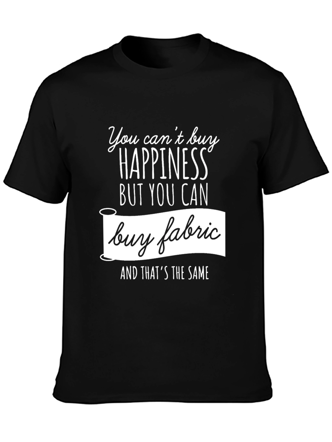 Black Happiness Buy Fabric Graphic T-Shirt view 3