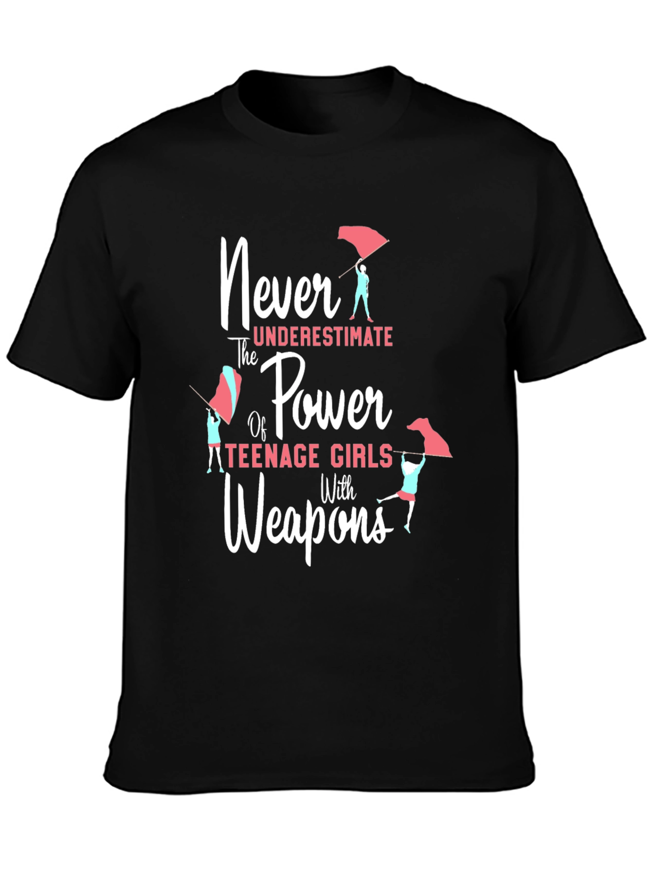 Black Never Underestimate Teenage Girls With Weapons T-Shirt view 3