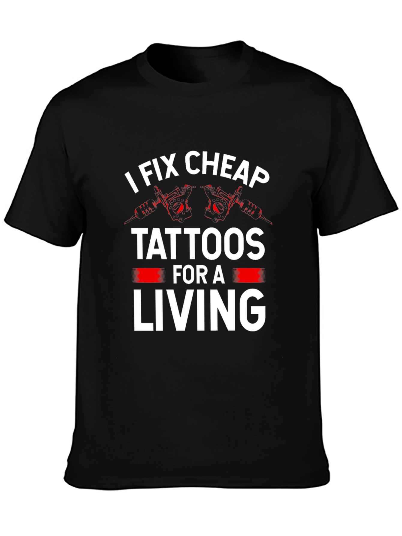 Black I Fix Cheap Tattoos Funny Graphic Tee view 3