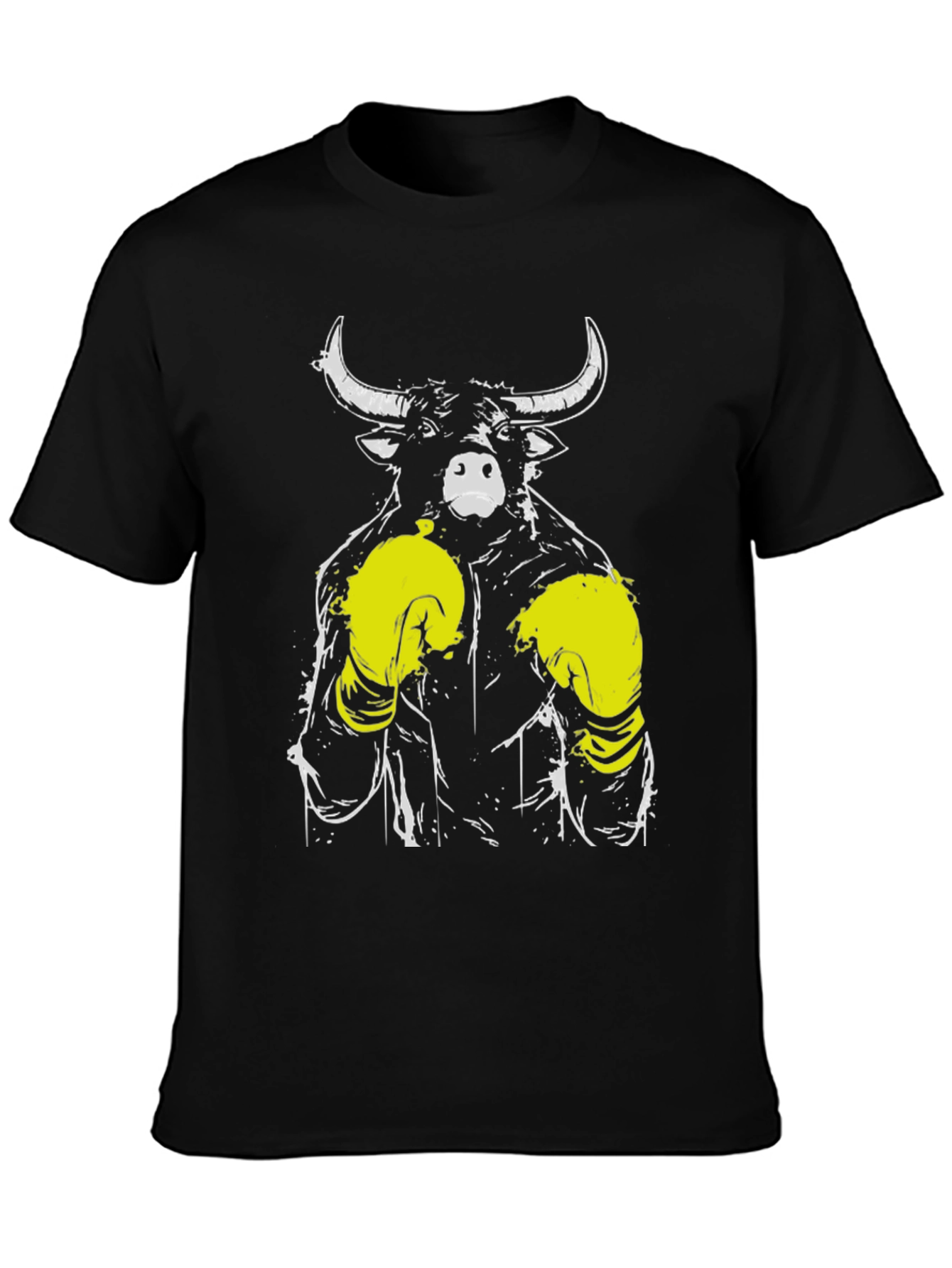 Black Bull Boxer Graphic Tee - Men's Black T-Shirt view 3