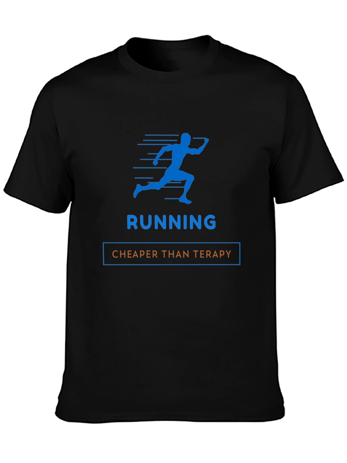Black Running Cheaper Than Therapy Graphic Tee view 3