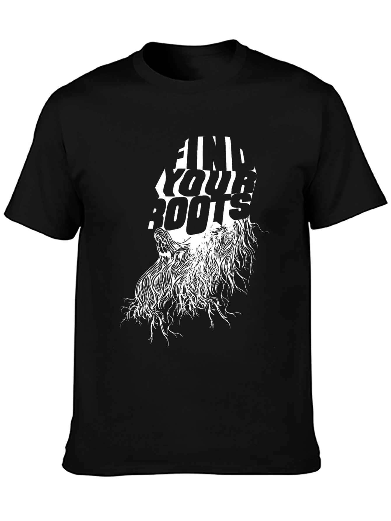 Black Find Your Roots Graphic Tee - Black Unisex T-Shirt view 3