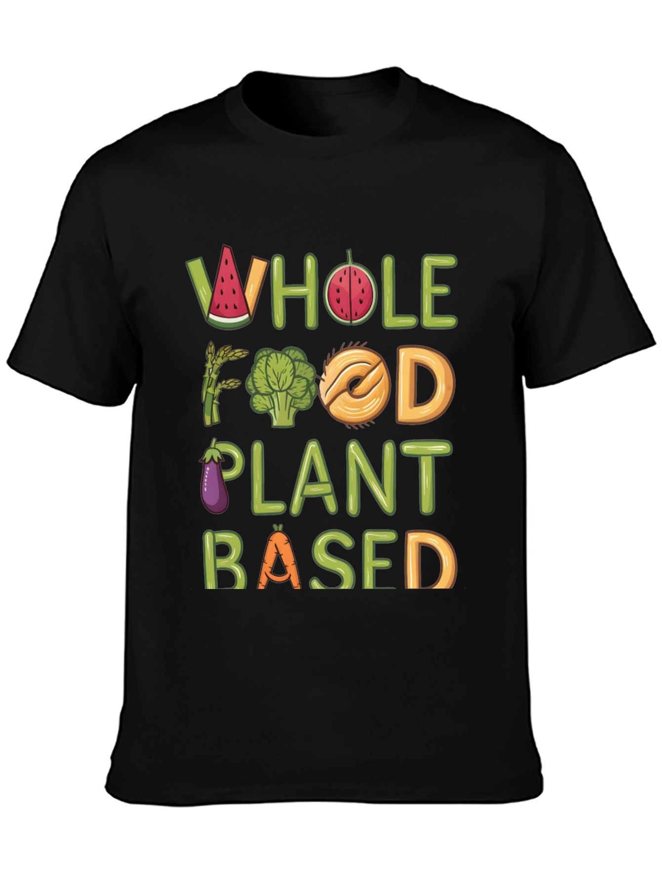 Black Whole Food Plant Based T-Shirt - Vegan Tee view 3