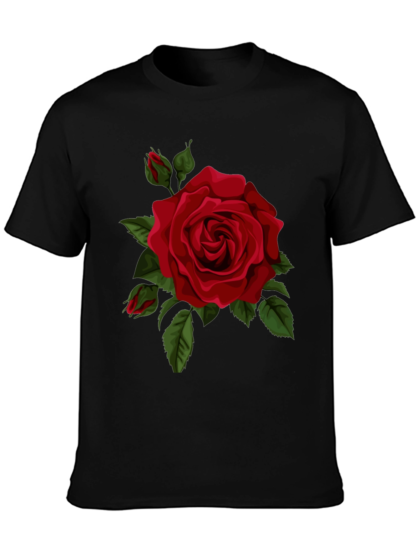 Black Red Rose Graphic Tee view 3