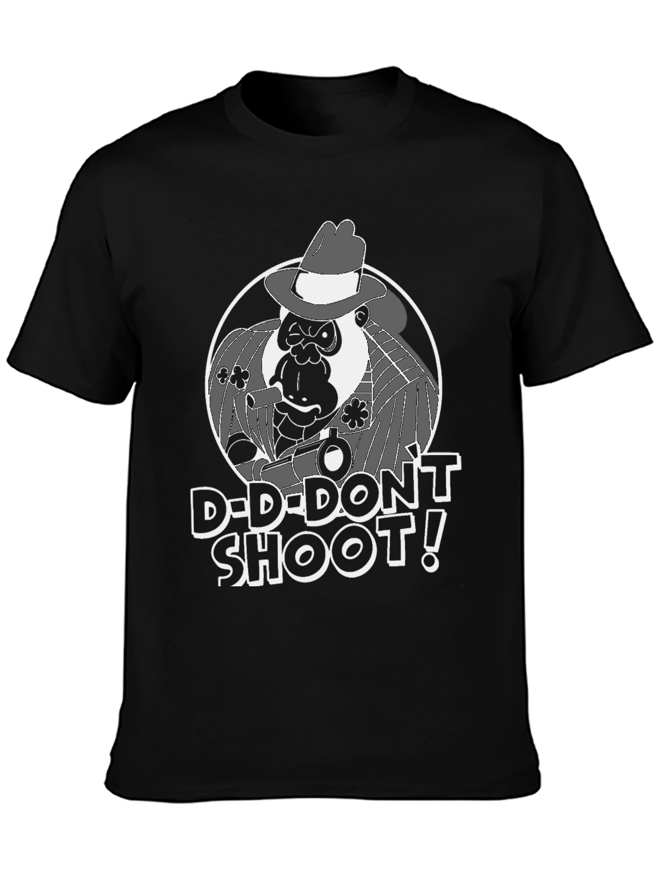 Black Gorilla Gangster Graphic Tee - "D-D-Don't Shoot!" T-Shirt view 3