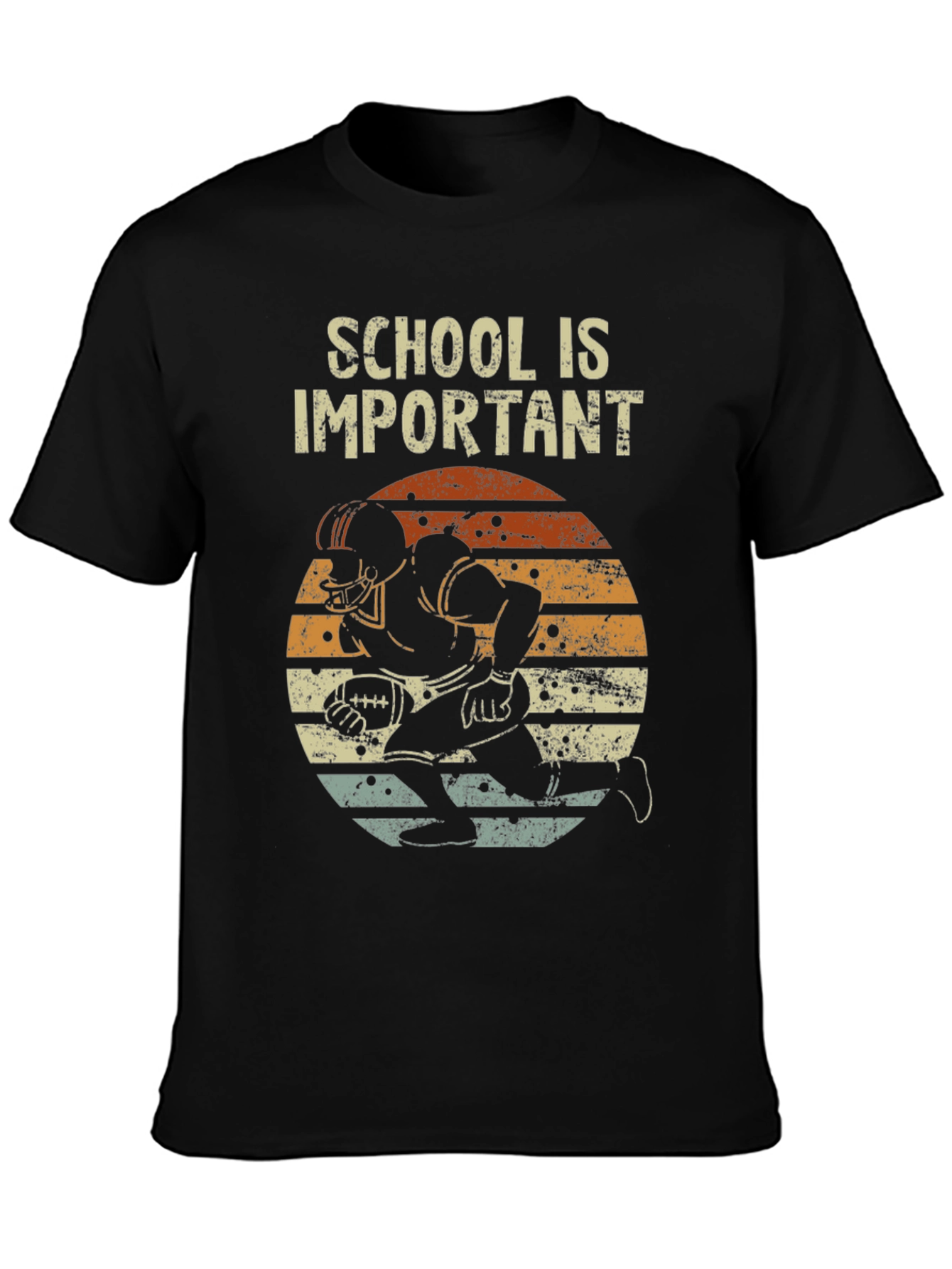 Black School is Important Football Graphic Tee view 3