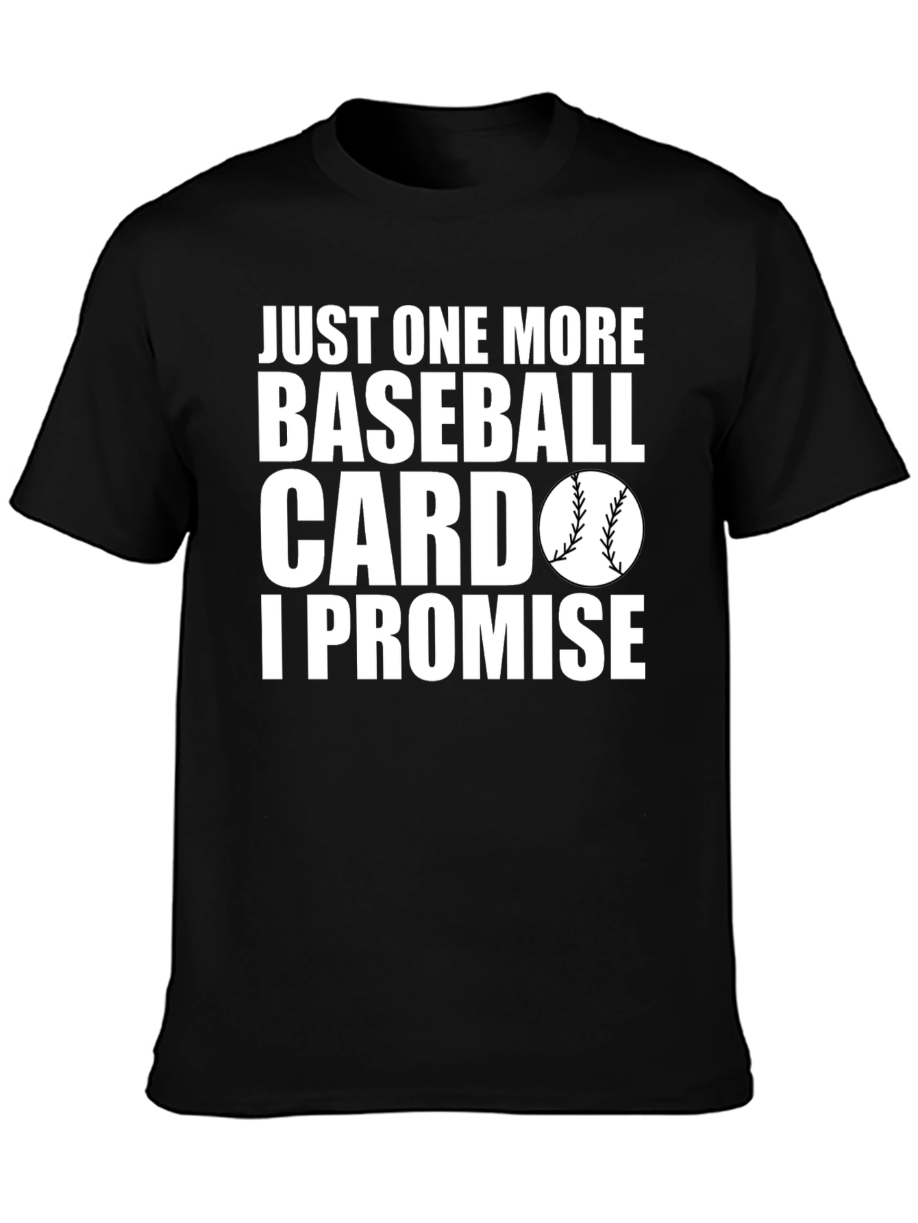 Black Funny Baseball Card Collector T-Shirt - I Promise! view 3