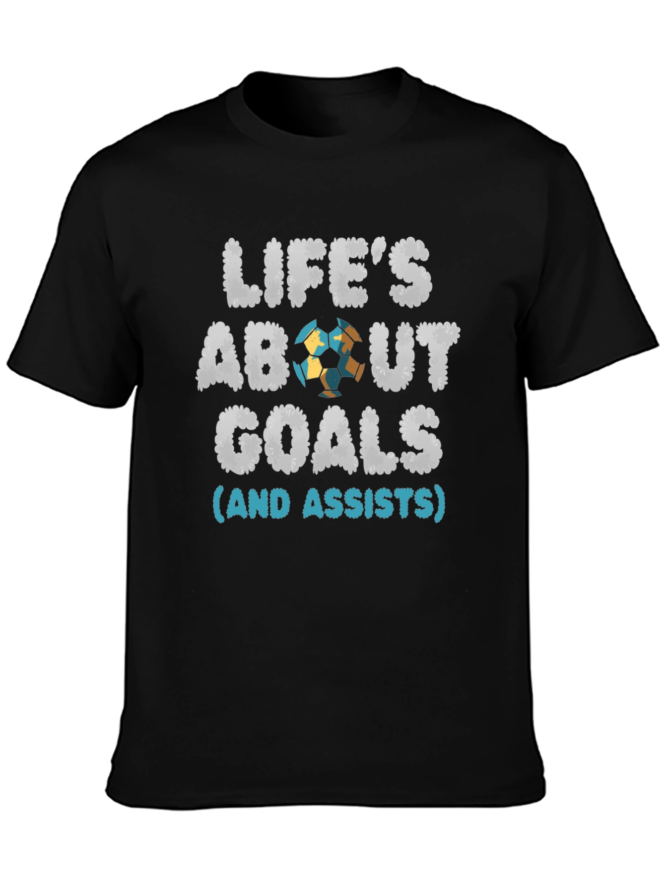 Black Life's About Goals Soccer T-Shirt view 3