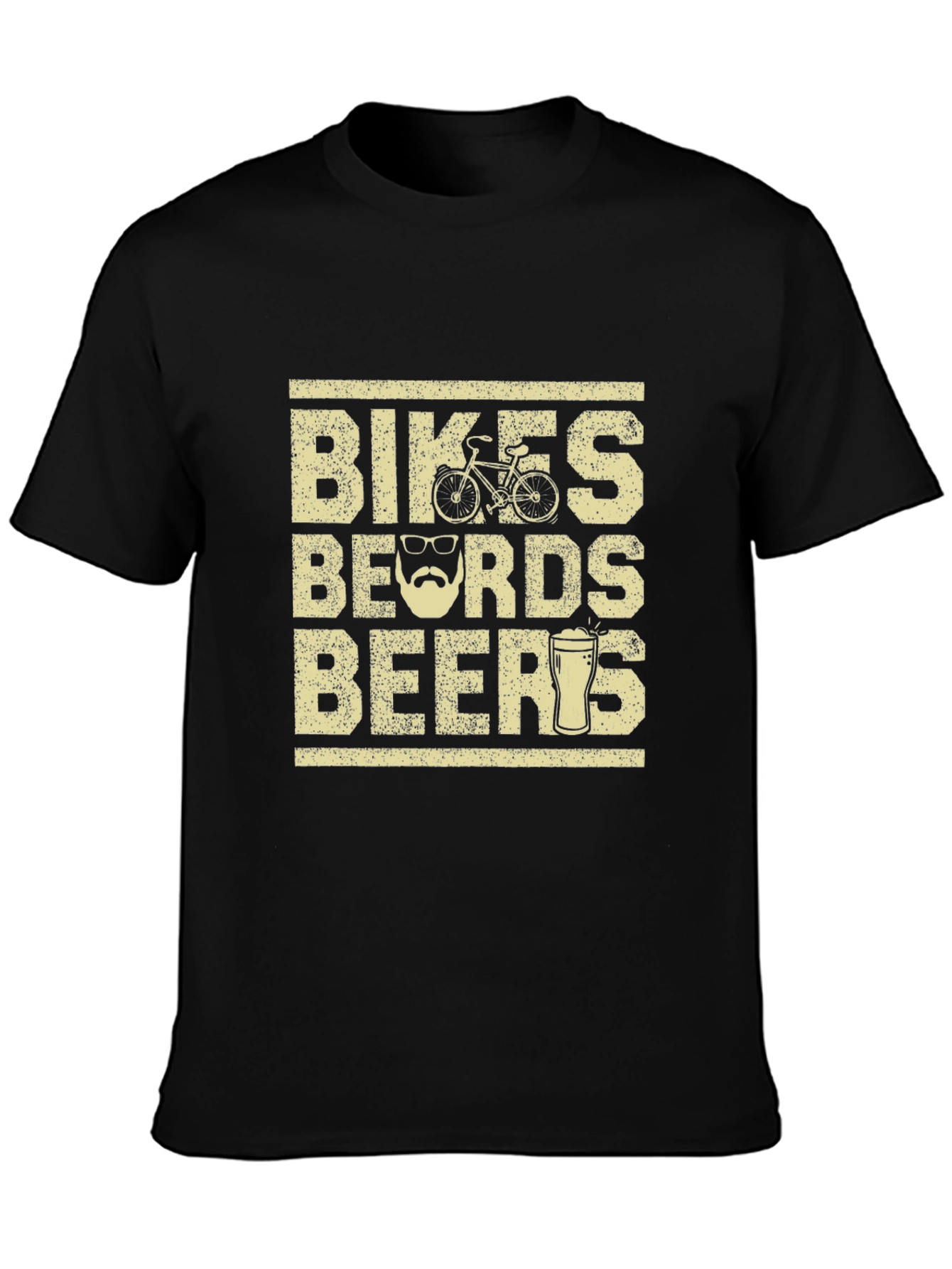 Black Bikes Beards Beers Graphic Tee - Perfect for Cycling & Brew Lovers view 3