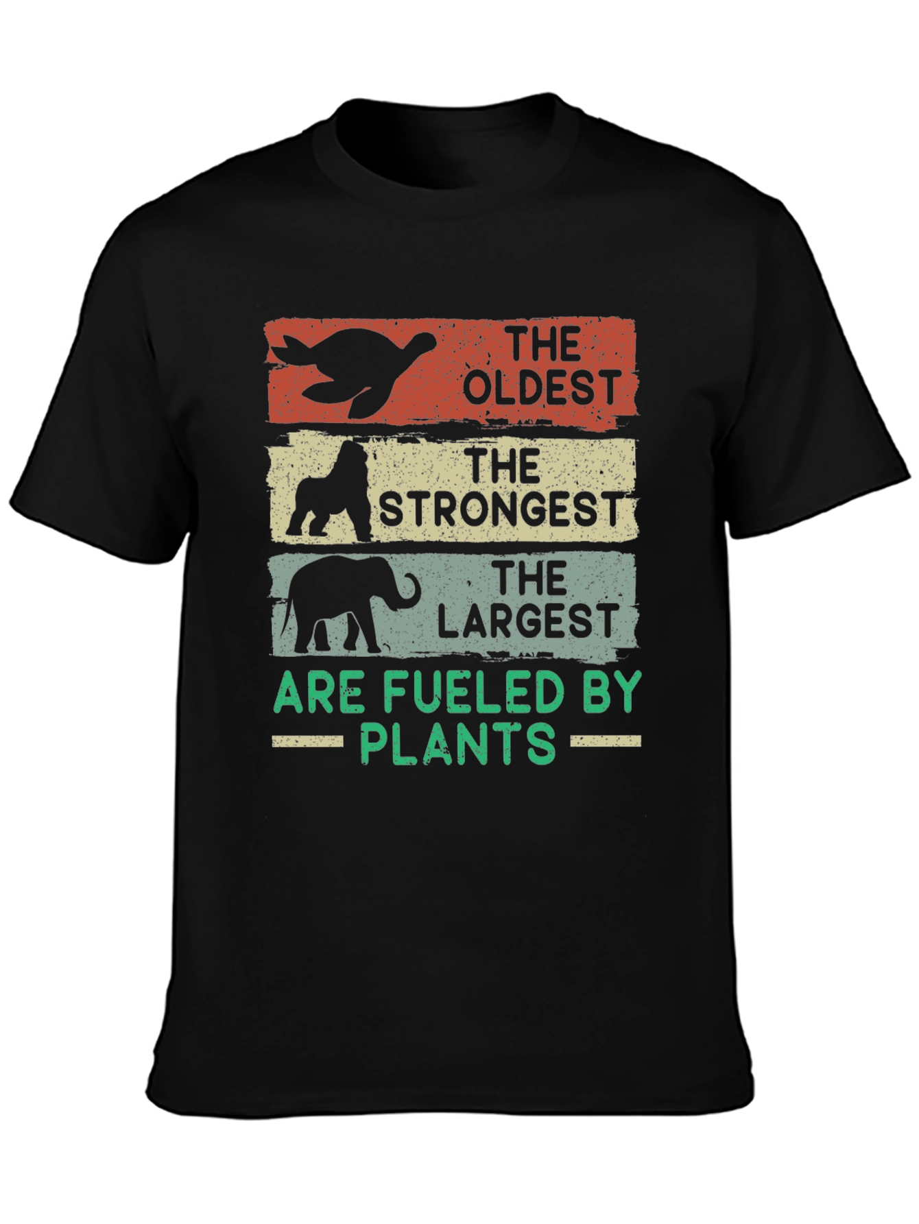 Black Oldest, Strongest, Largest - Vegan T-Shirt view 3