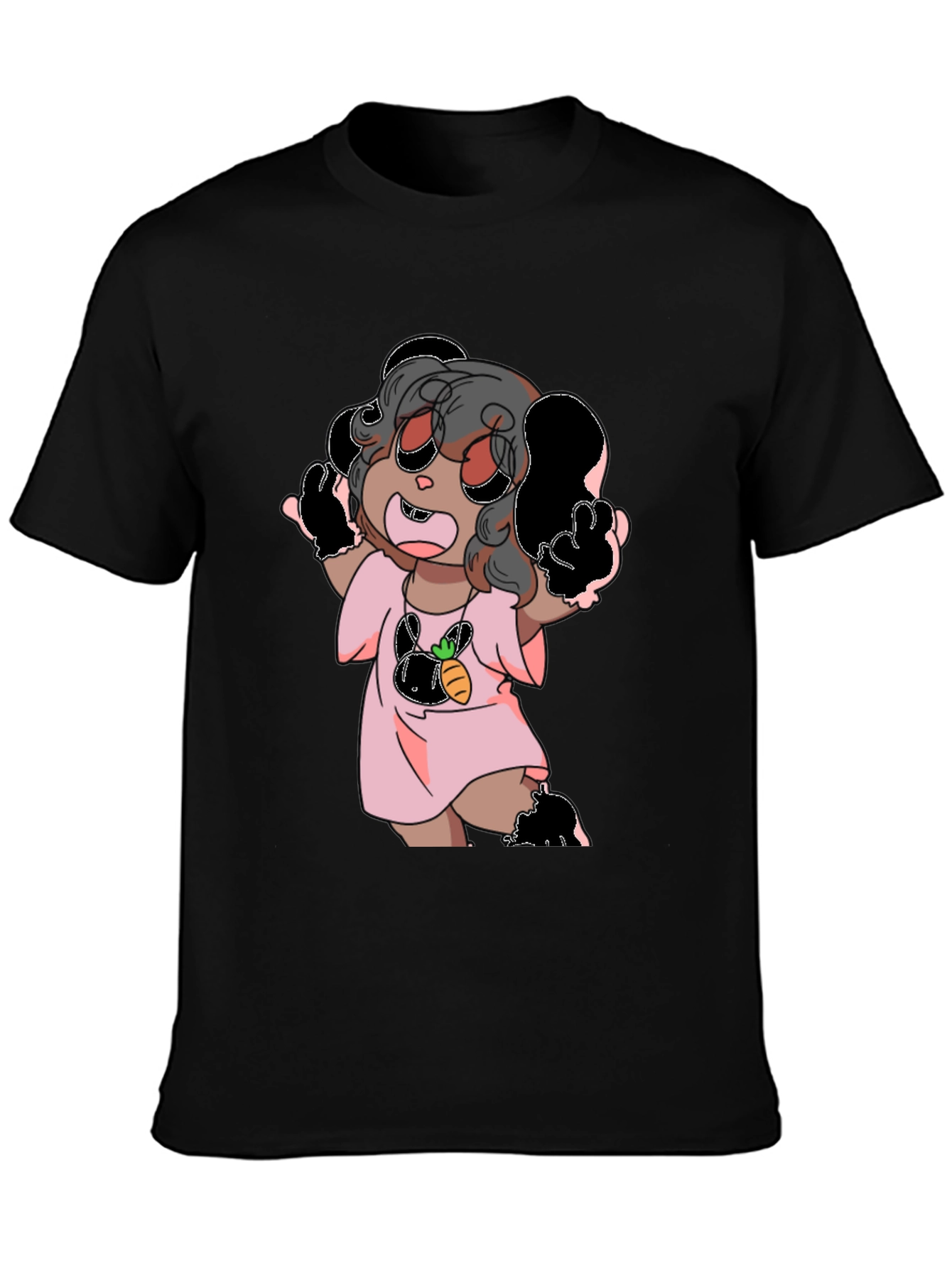 Black Cartoon Print Tee view 3