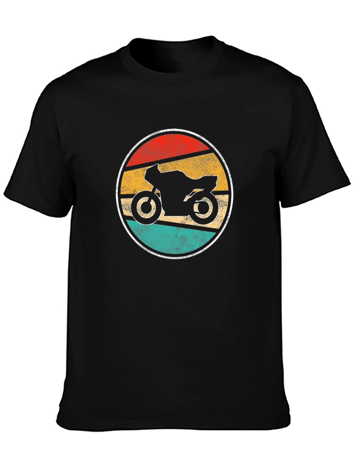 Black Retro Motorcycle Graphic Tee view 3