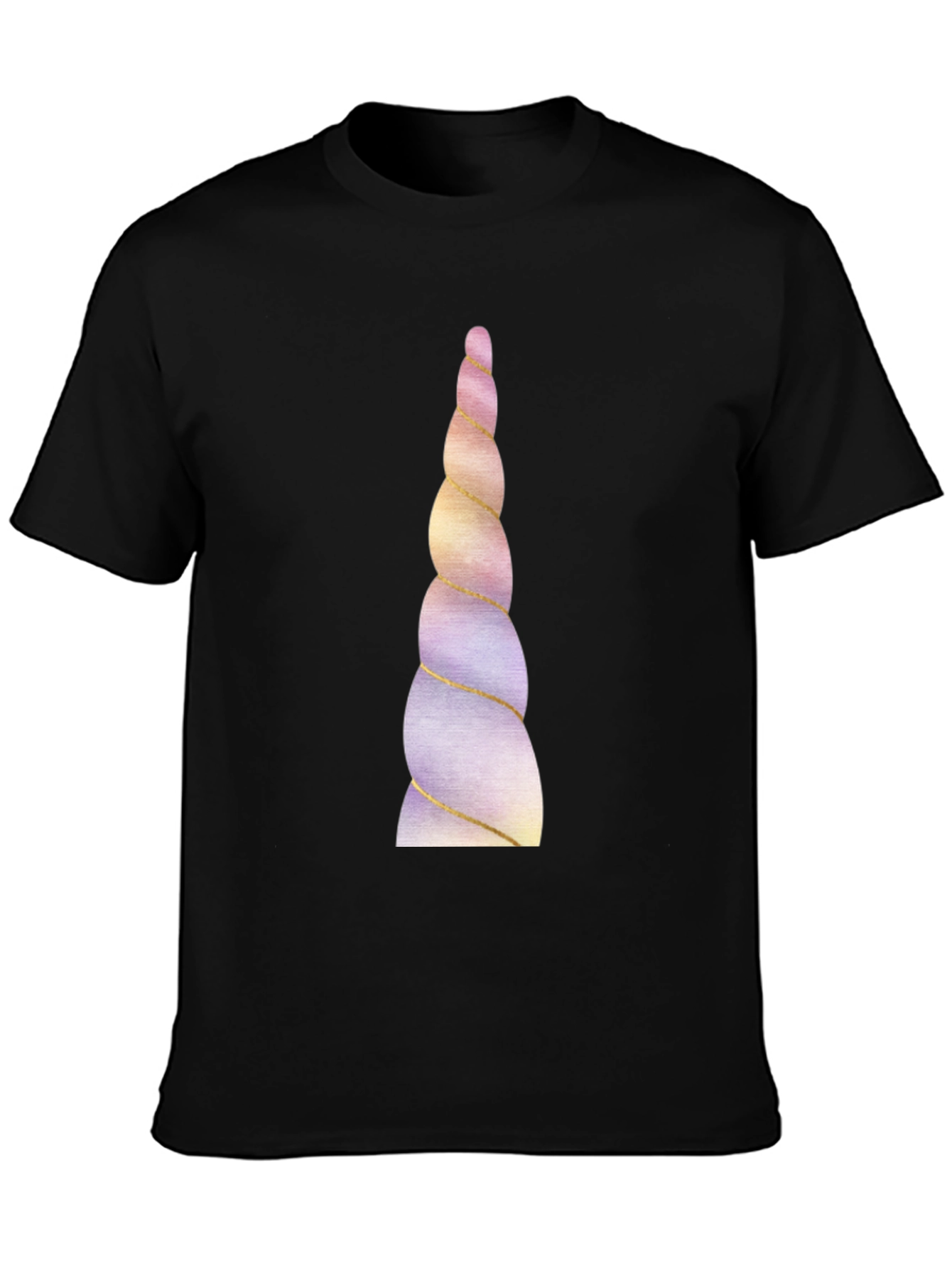 Black Unicorn Horn Graphic Tee - Black Cotton Blend view 3