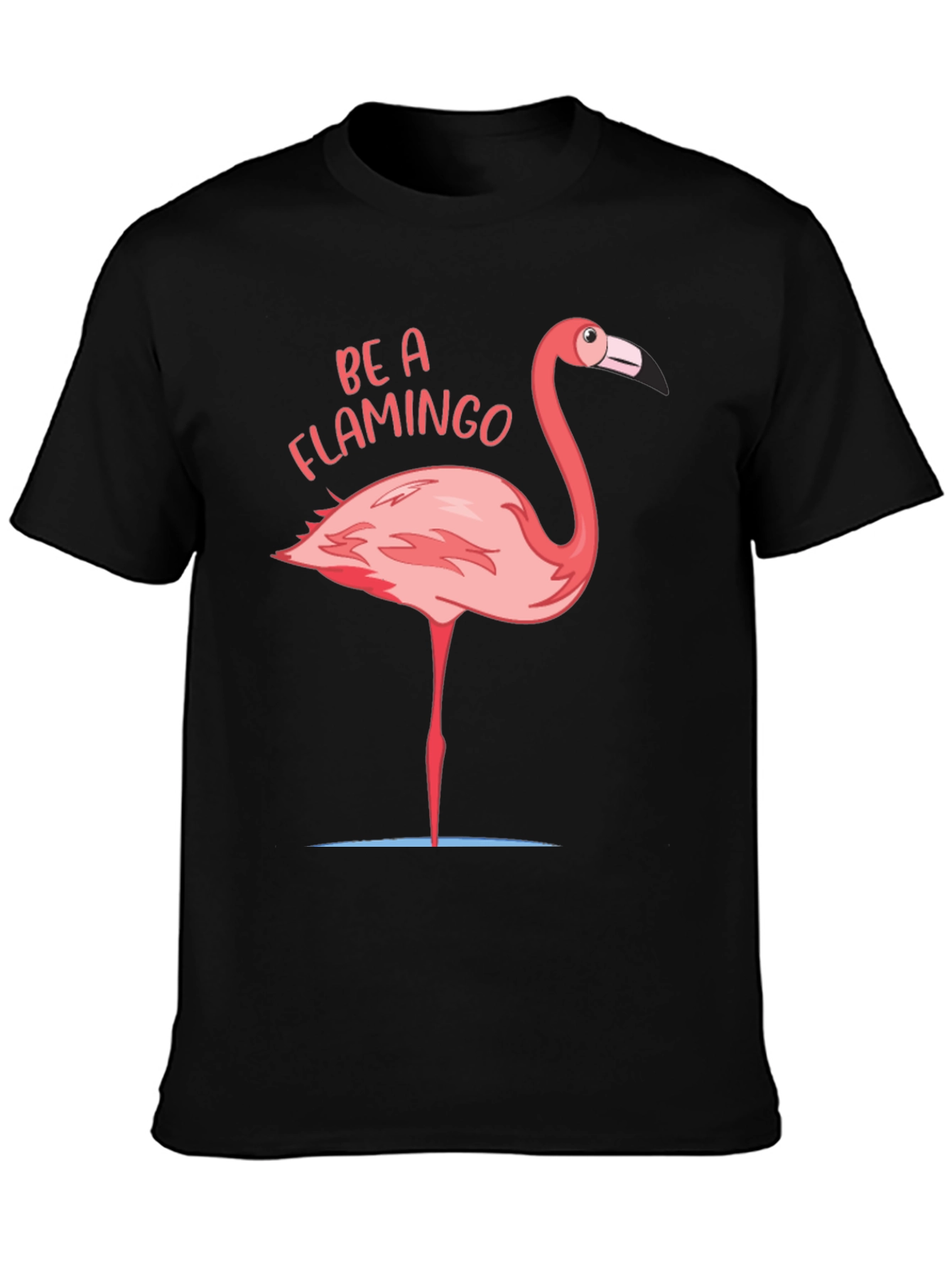 Black Be A Flamingo Graphic T-Shirt view 3