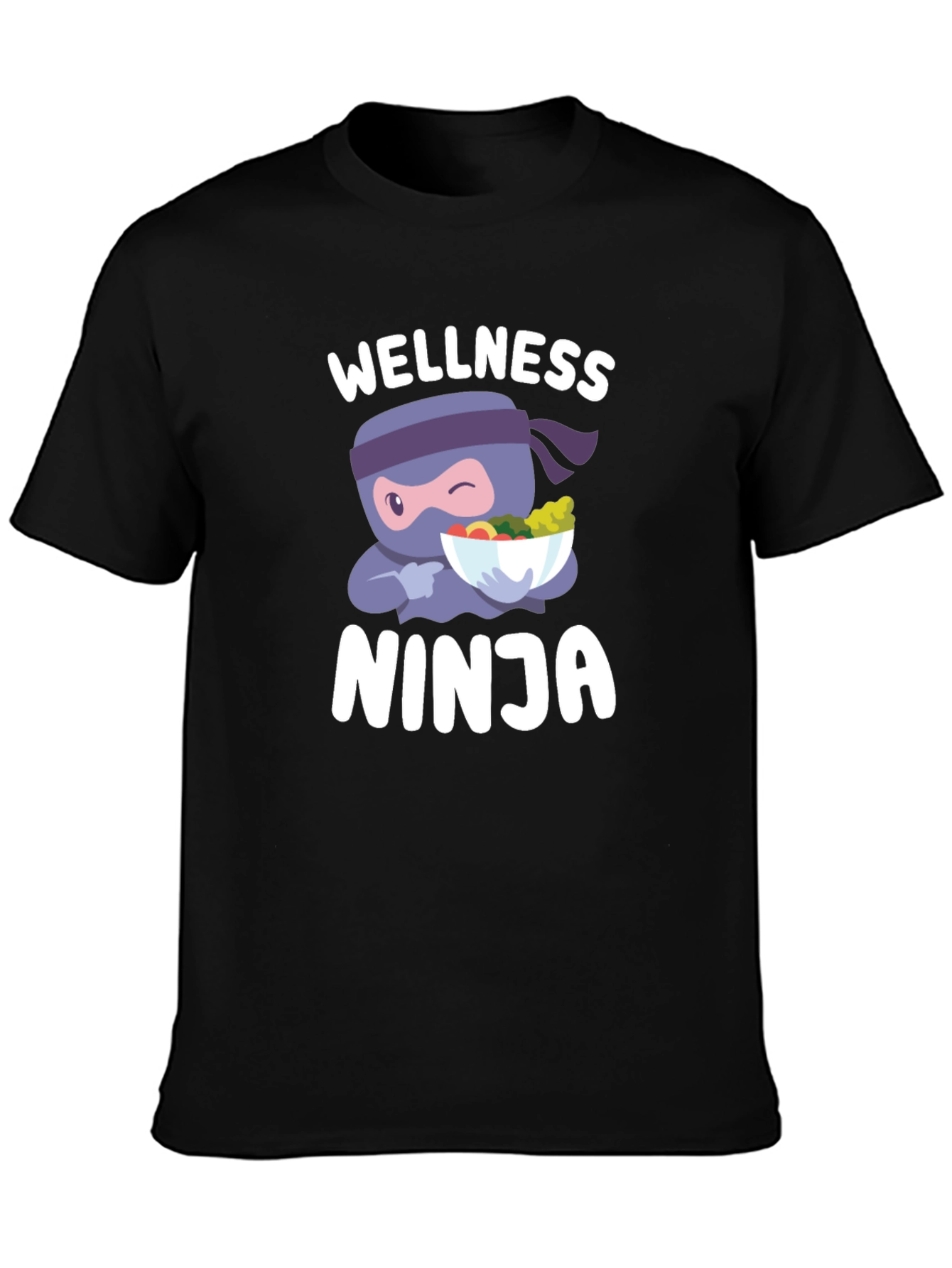 Wellness Ninja T-Shirt - Healthy Food Cartoon Tee - 3