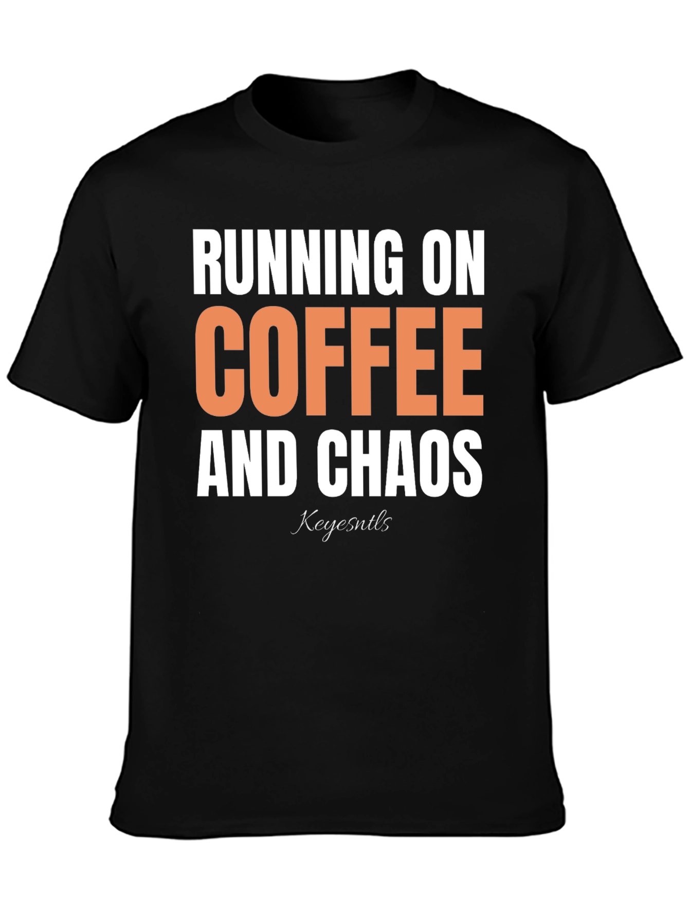 Black Running on Coffee and Chaos Graphic Tee view 3
